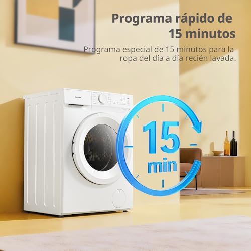 Detalle de COMFEE' CF08EWP05W Lavadora 8 kg: eficiencia A-10%, vapor y programa para pelo de mascota