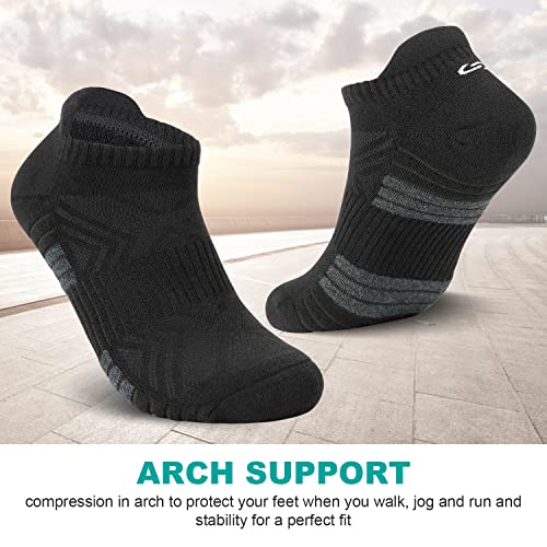 Detalle de coskefy Running Socks Thick Cushion Ankle Anti-Blister Cotton – 6 Pairs