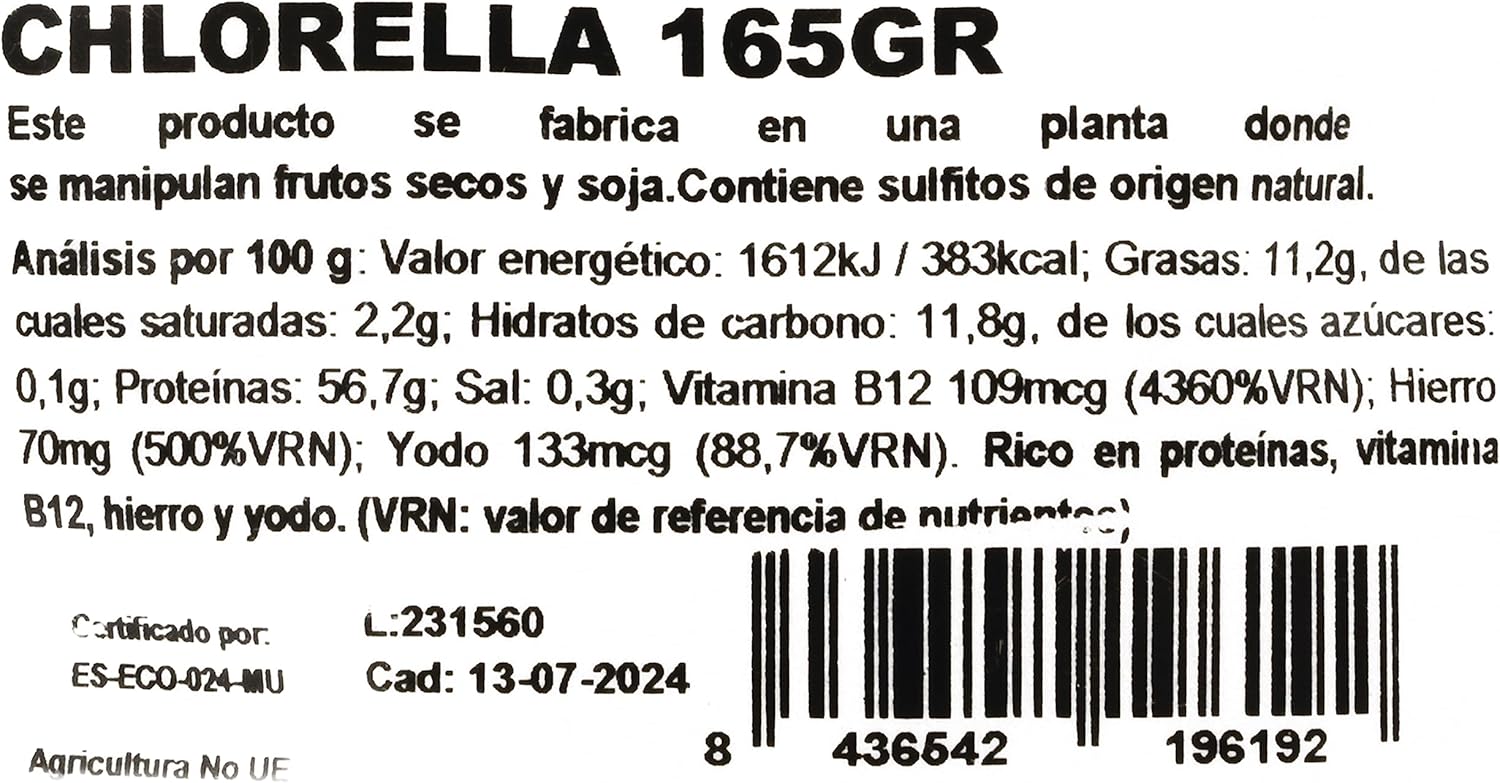 Thumbnail 2 de NaturGreen Chlorella en Polvo 🌿 Elimina Toxinas, Ecológico, Vegano 165 g