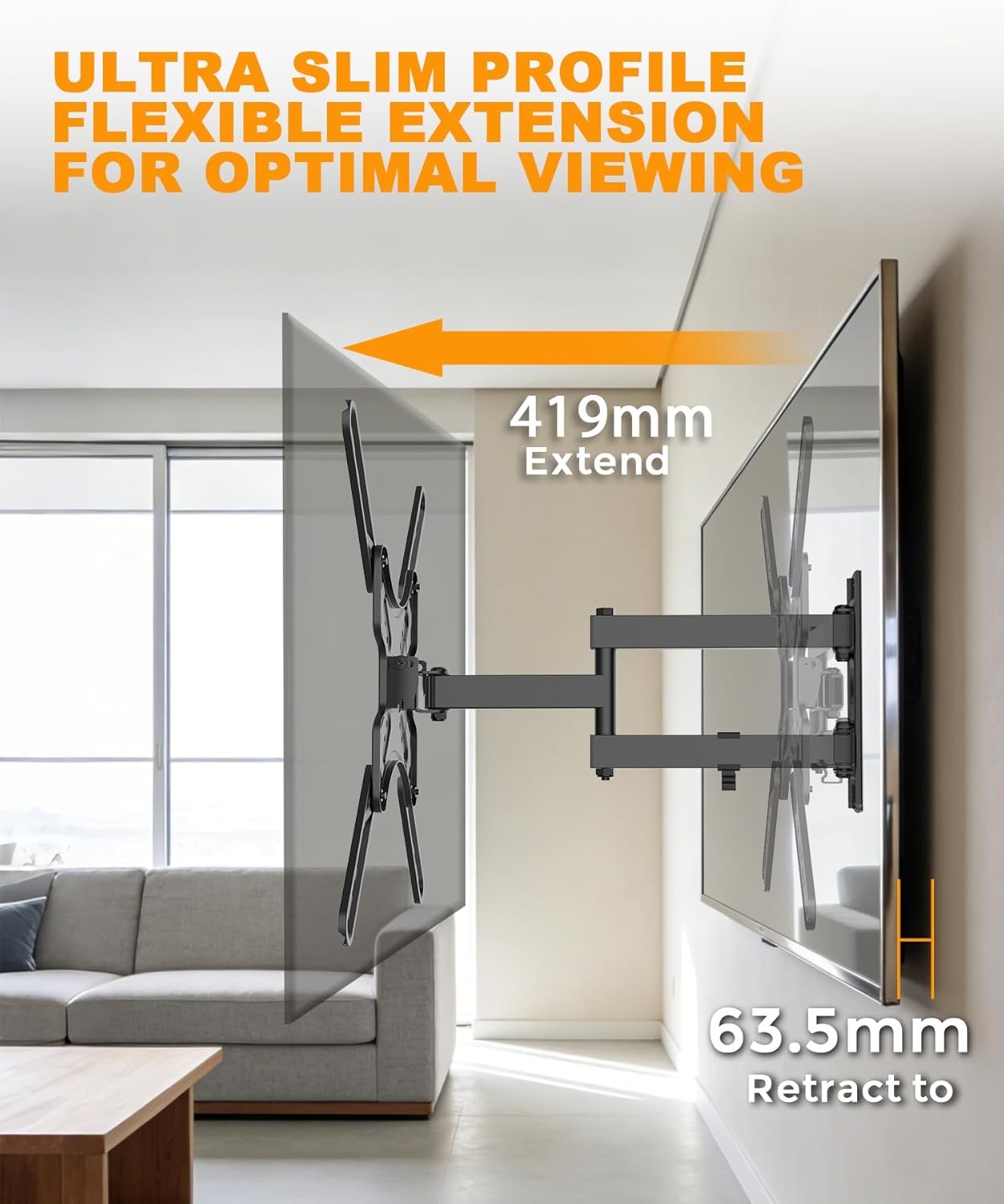 Detalle de Digank TV Wall Bracket for 26–55 inch TVs: Corner Mount with Tilt, Swivel and 400x400 Max VESA