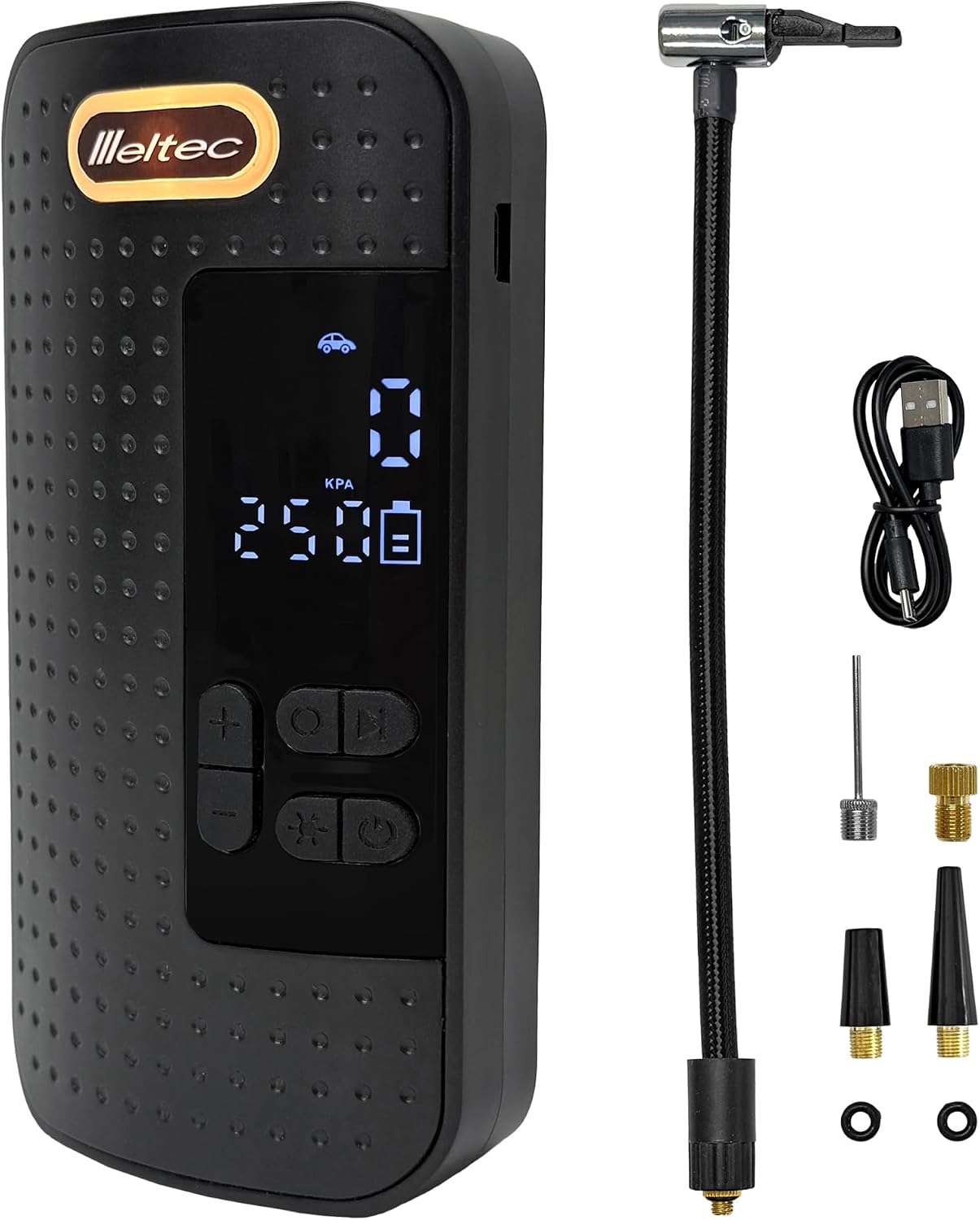 Detalle de メルテック ML-290 充電式エアーコンプレッサー デジタル表示・自動停止・LEDライト付き