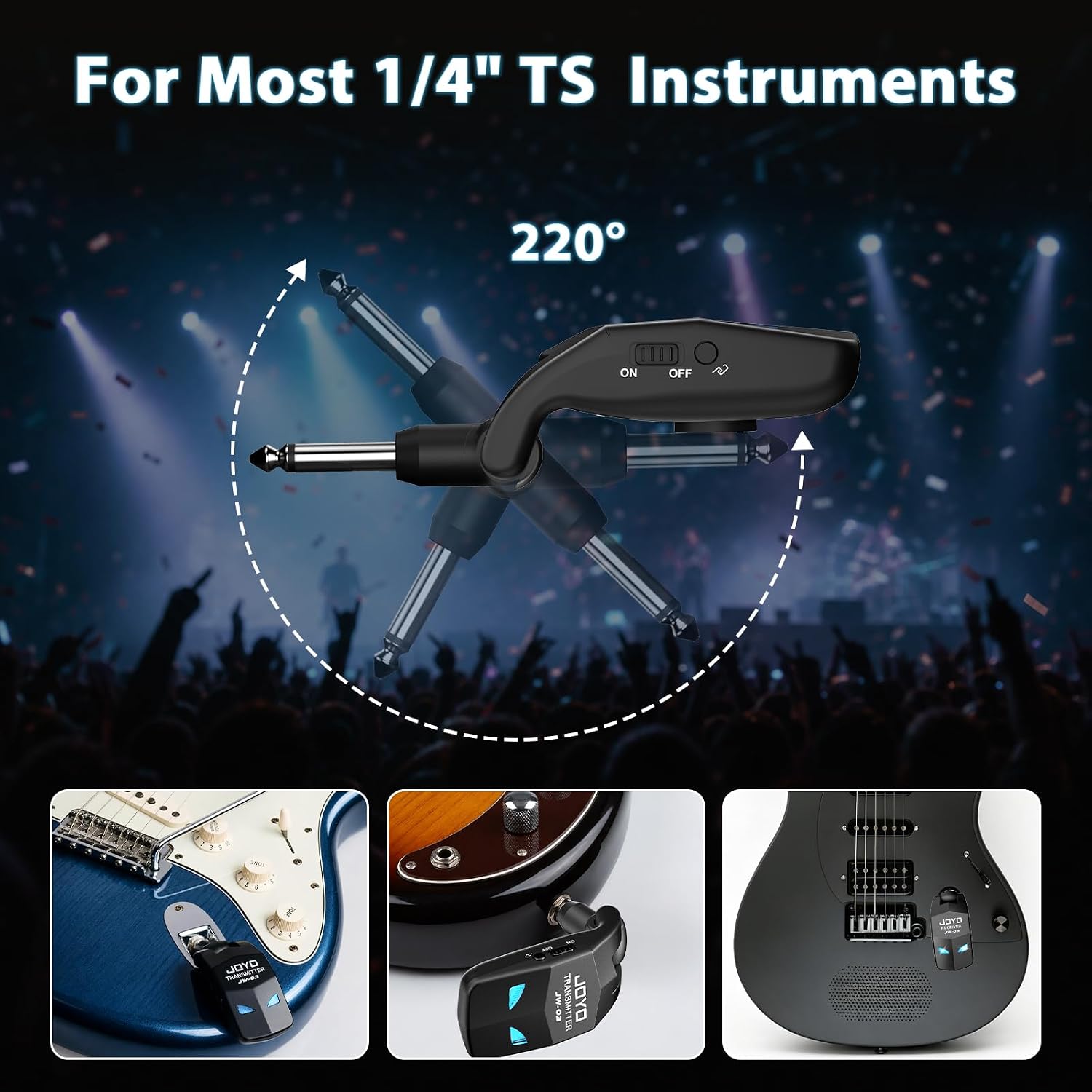 Detalle de JOYO JW-03 Wireless Guitar System, 2.4GHz, 4 Channels, Rechargeable