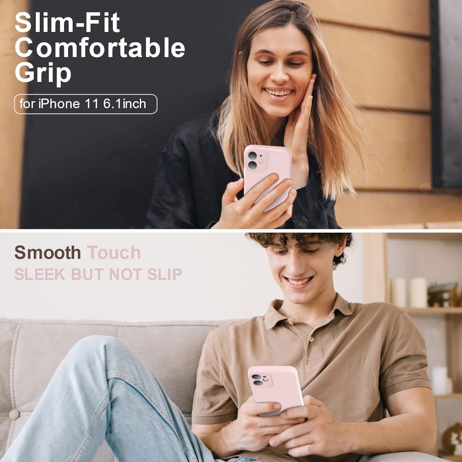 Thumbnail 1 de Vooii Liquid Silicone iPhone 11 Case (Chalk Pink) with Flat Edges & Camera Protection