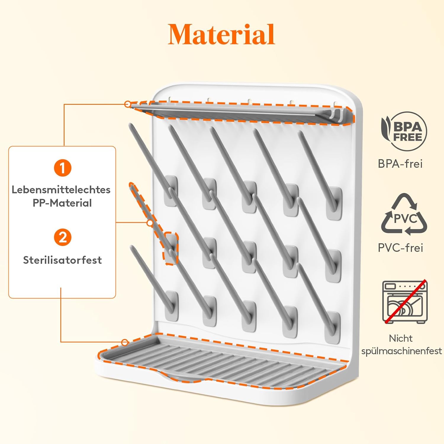 Thumbnail 4 de Lifewit großer Trockenständer für Babyflaschen mit 15 Haken und Abtropfschale