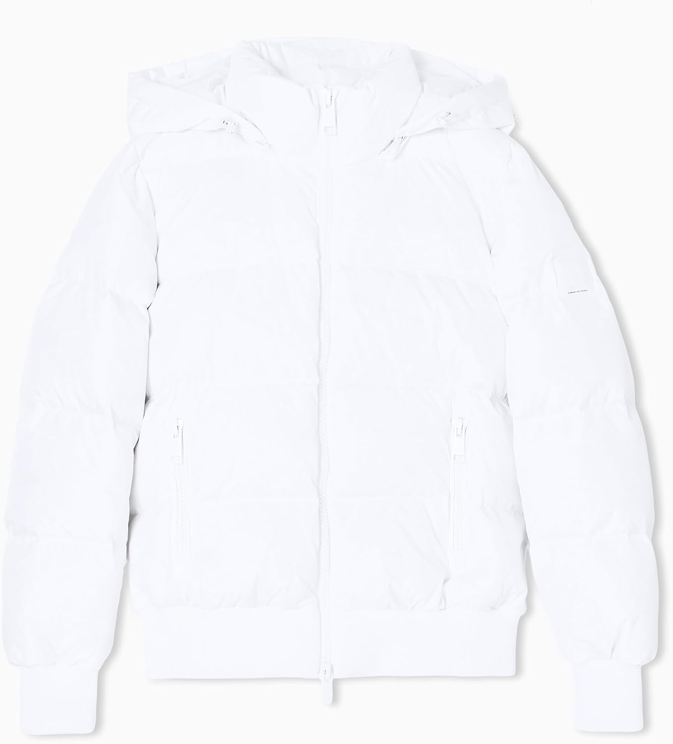 Detalle de Armani Exchange Icon Project - Veste Femme Logo Patch, Short Length, Duvet véritable