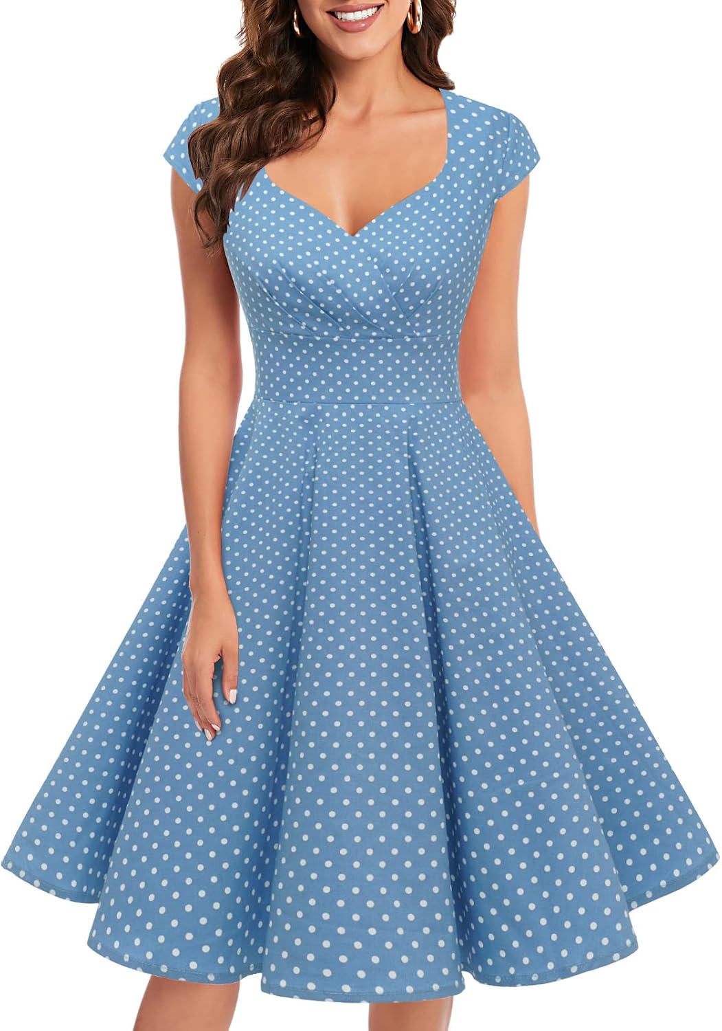 Detalle 1 de Bbonlinedress abito vintage anni ’50 a maniche a cappi e scollo a punta