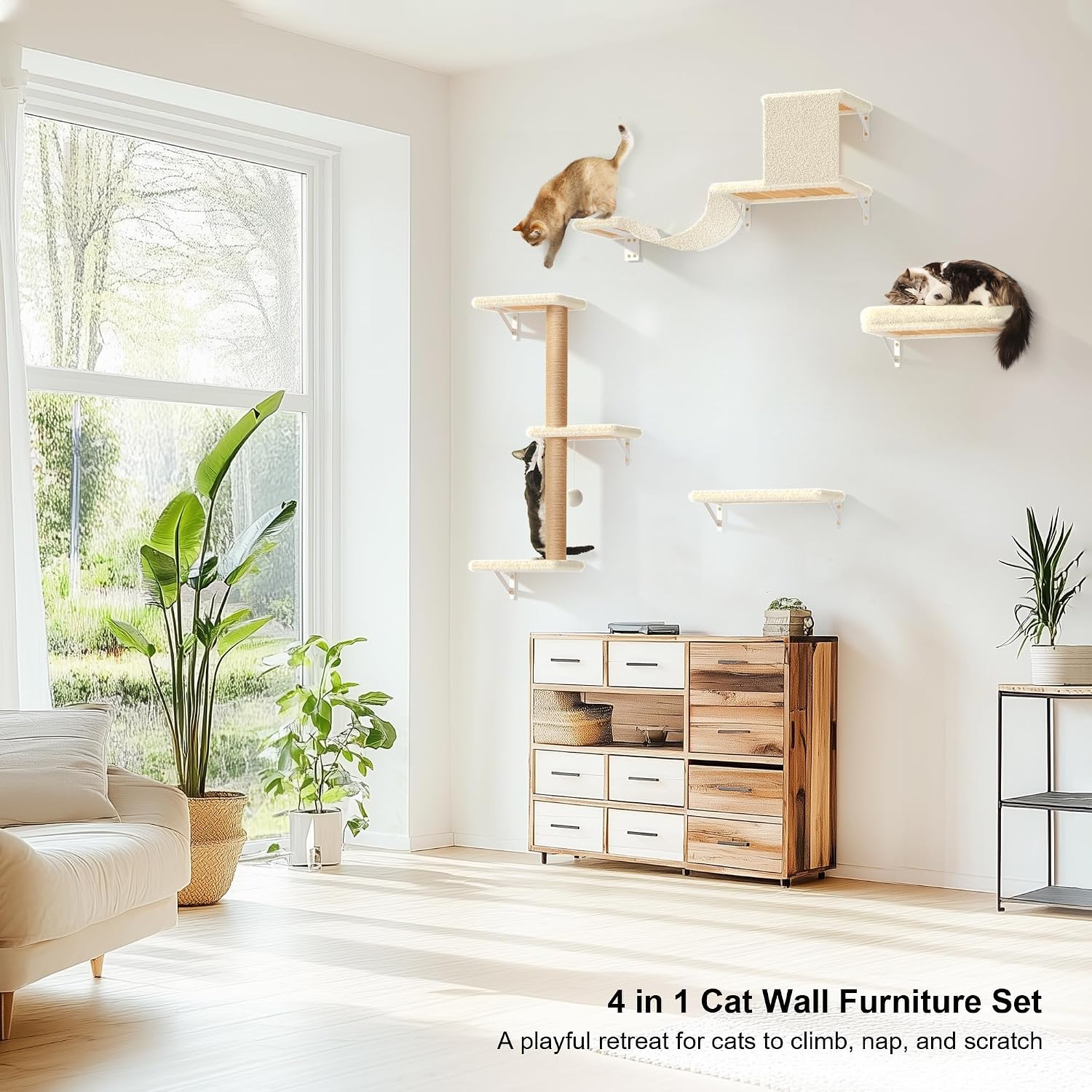 Thumbnail 5 de FUKUMARU Cat Wall Shelves 4-in-1