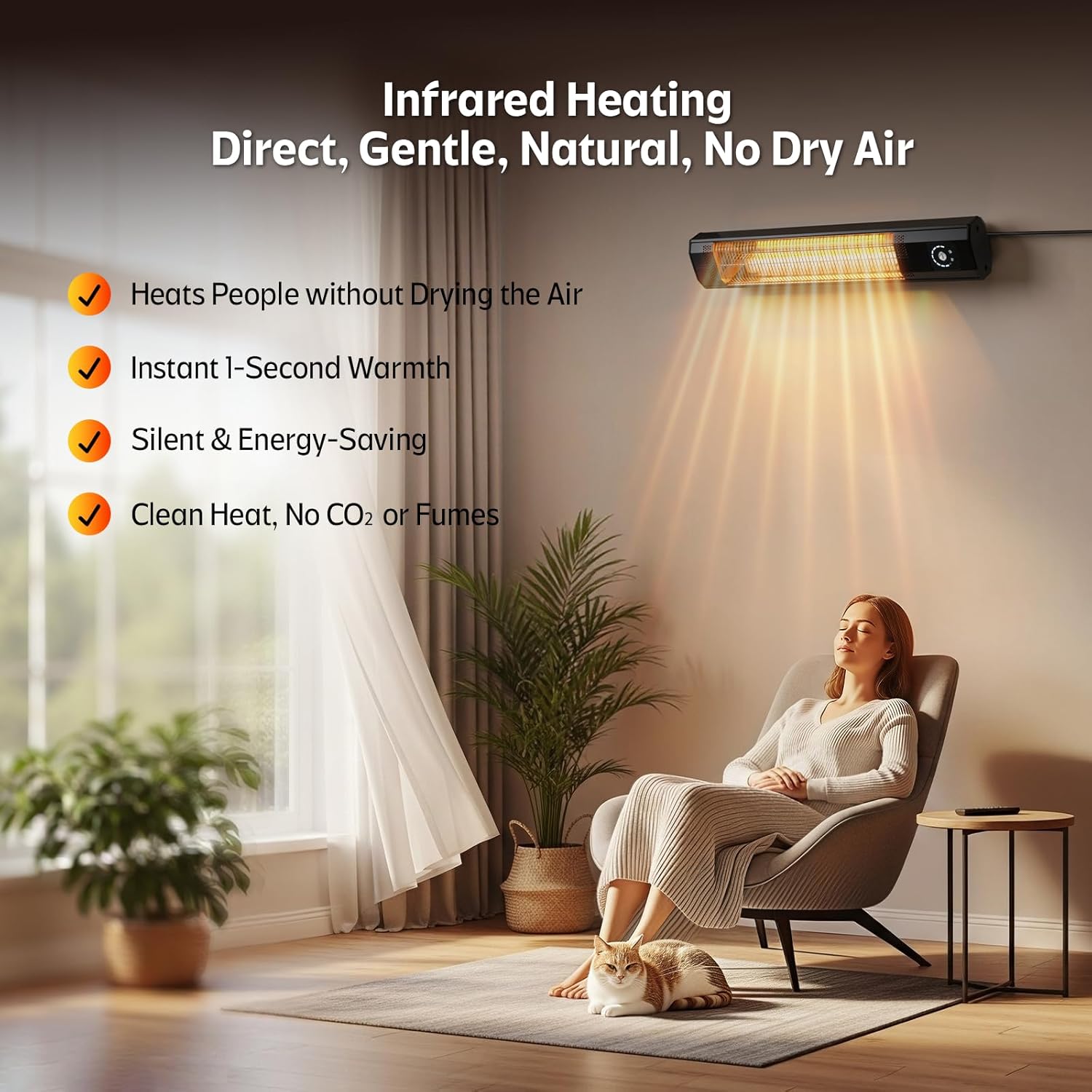 Thumbnail 3 de Wall-Mounted Electric Patio Heater 1500W