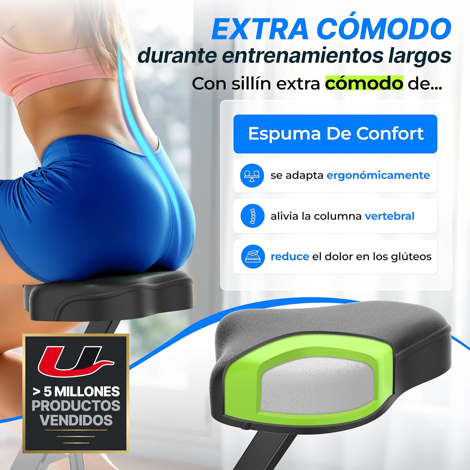 Detalle 2 de Ultrasport F-Bike Pro Bicicleta estática plegable