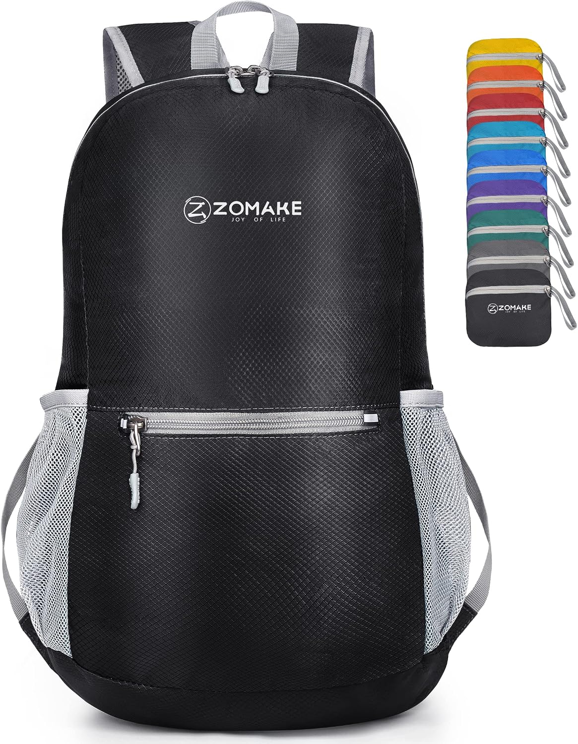 Detalle de ZOMAKE Lightweight Foldable Backpack 20L – packable rucksack for travel, hiking and everyday carry