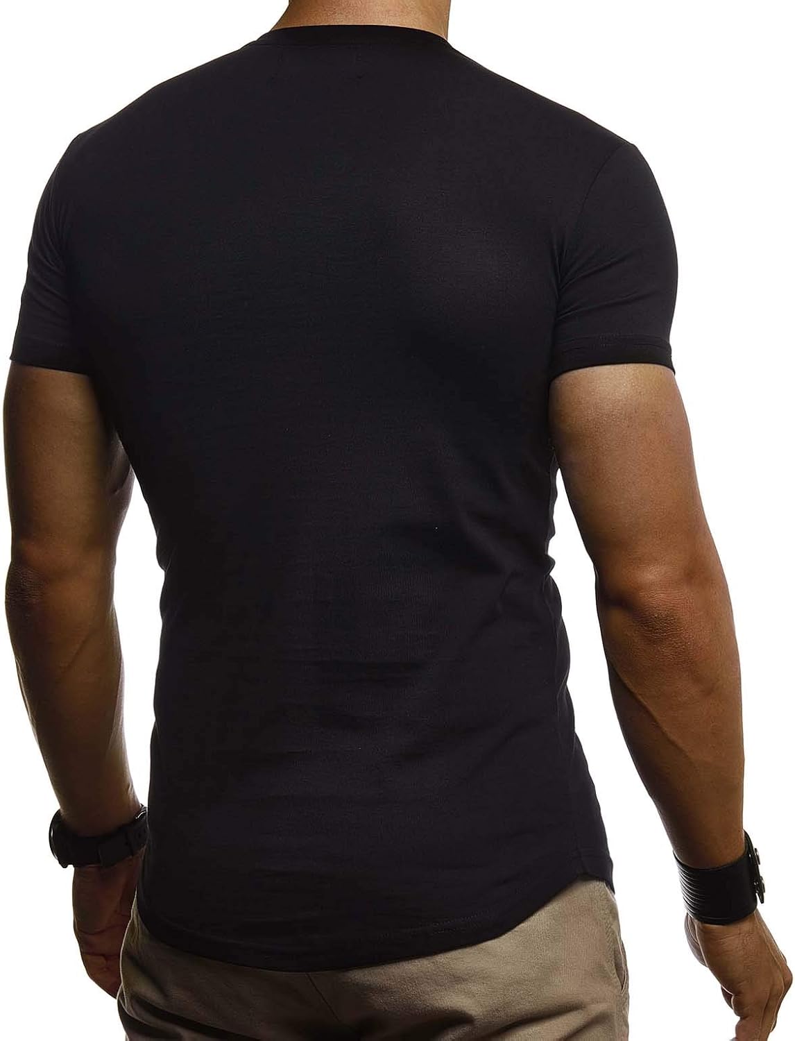 Detalle de Leif Nelson Herren Casual T-Shirt (Kurzarm) mit tailliertem Schnitt