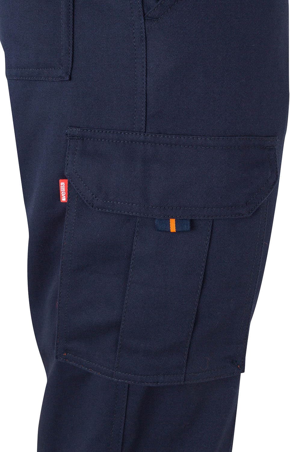 Detalle de Velilla 303007 Pantalone 100% cotone Alta Visibilità Blu Navy/Arancione Fluoro, taglia L