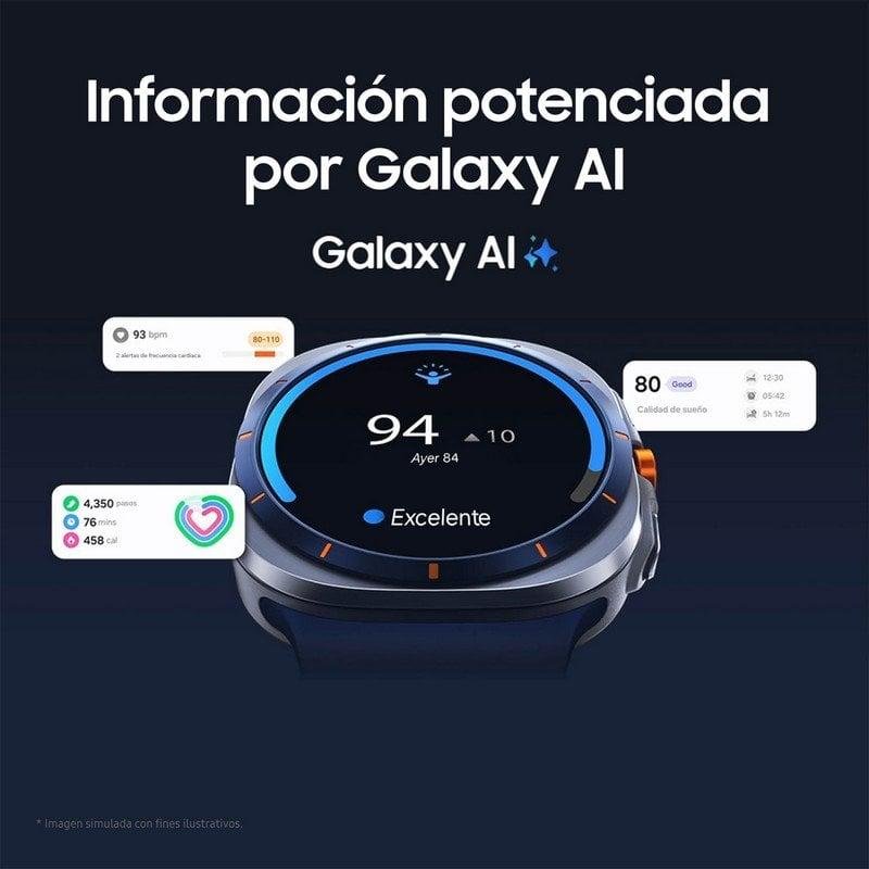 Detalle de Samsung Galaxy Watch Ultra (2025) LTE en titanio plateado con eSIM