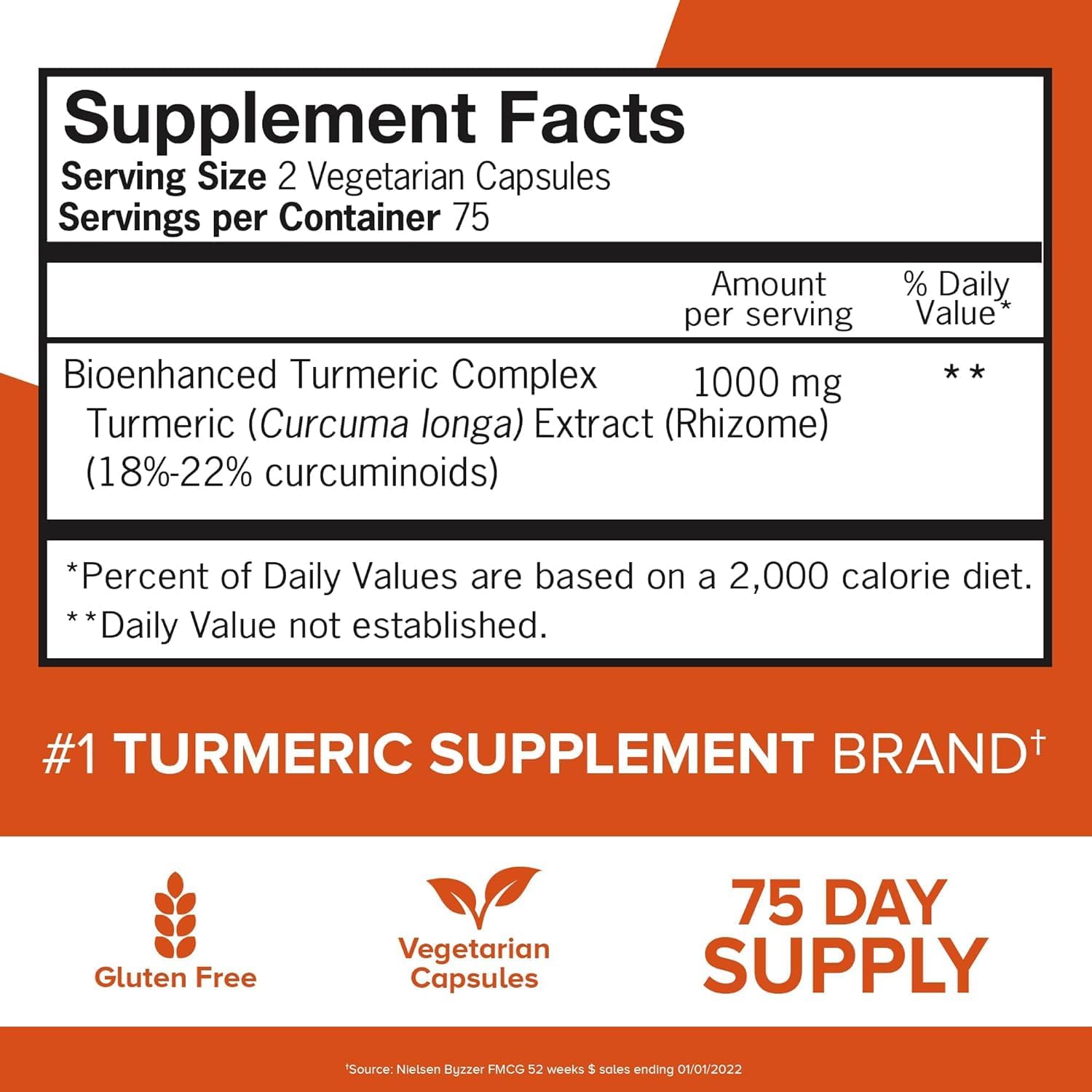Detalle de Qunol 990323076 Turmeric Curcumin 1000 mg, 150-Capsule Supplement