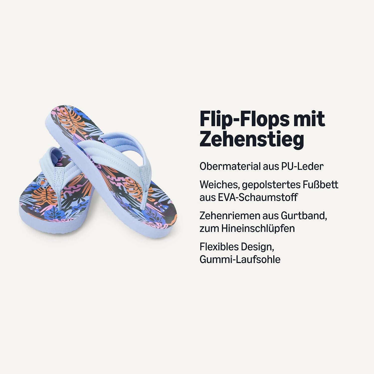 Detalle de Amazon Essentials Unisex Kinder Flip-Flop mit Zehentrenner – komfortable Sommer-Gummisohlen