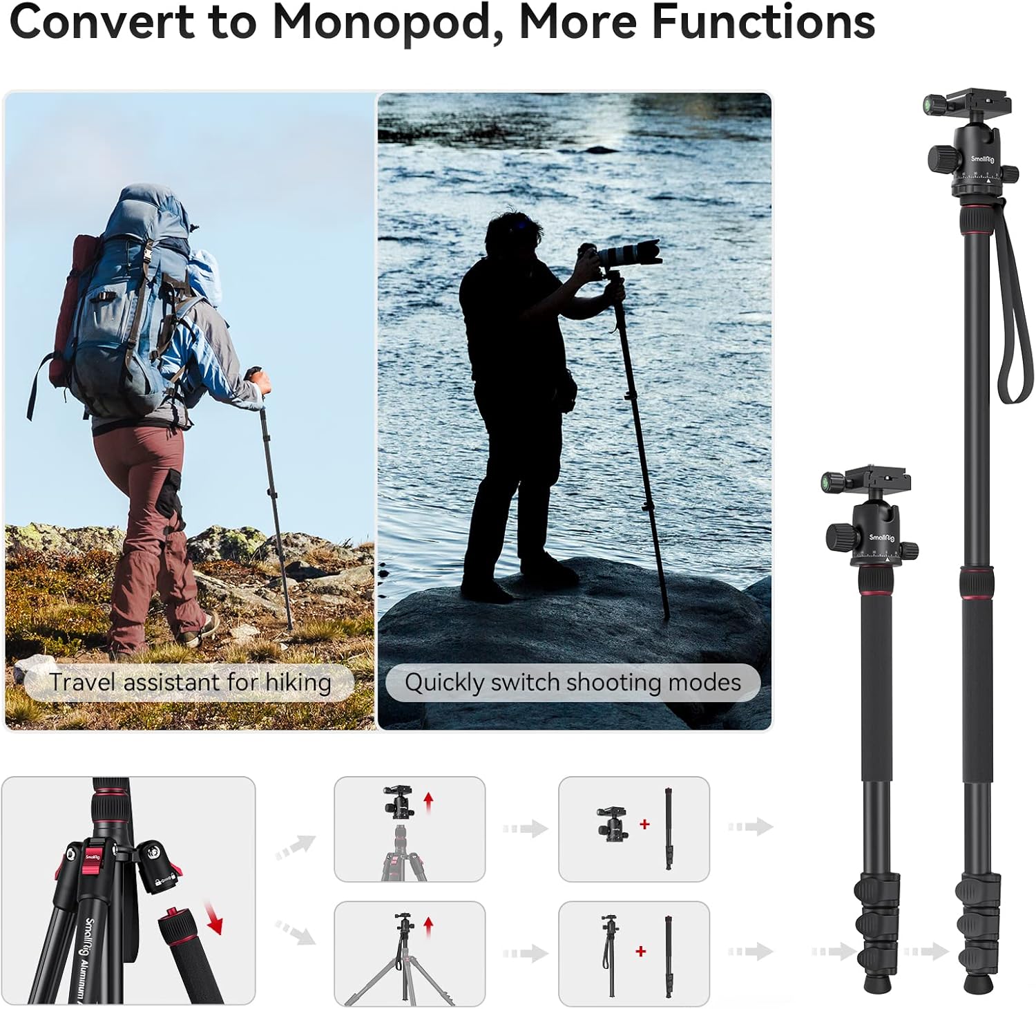 Thumbnail 5 de SMALLRIG 3474C Treppiede 198 cm per DSLR