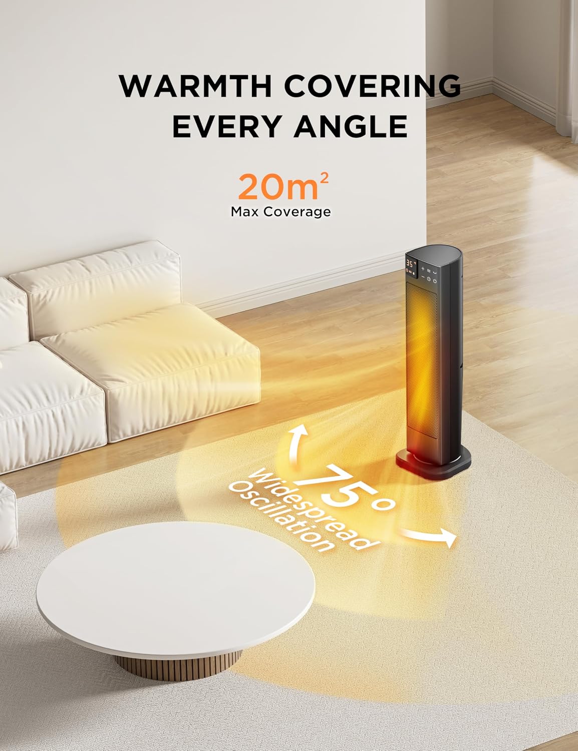 Detalle 2 de Midea MTH201ERB 2000W ceramic heater with thermostat