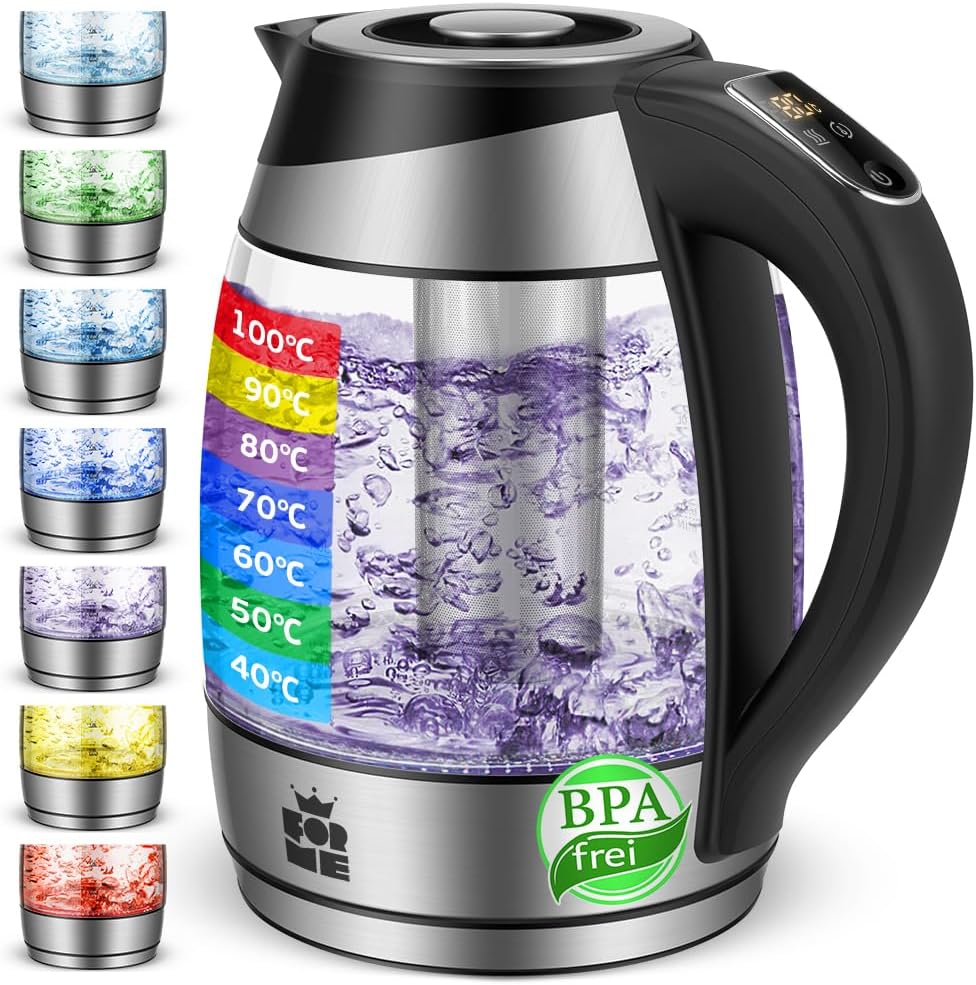Thumbnail 6 de FOR ME Glas-Elektrischer Wasserkocher 1,8 l mit Temperaturwahl (40–100 °C) & Warmhaltefunktion