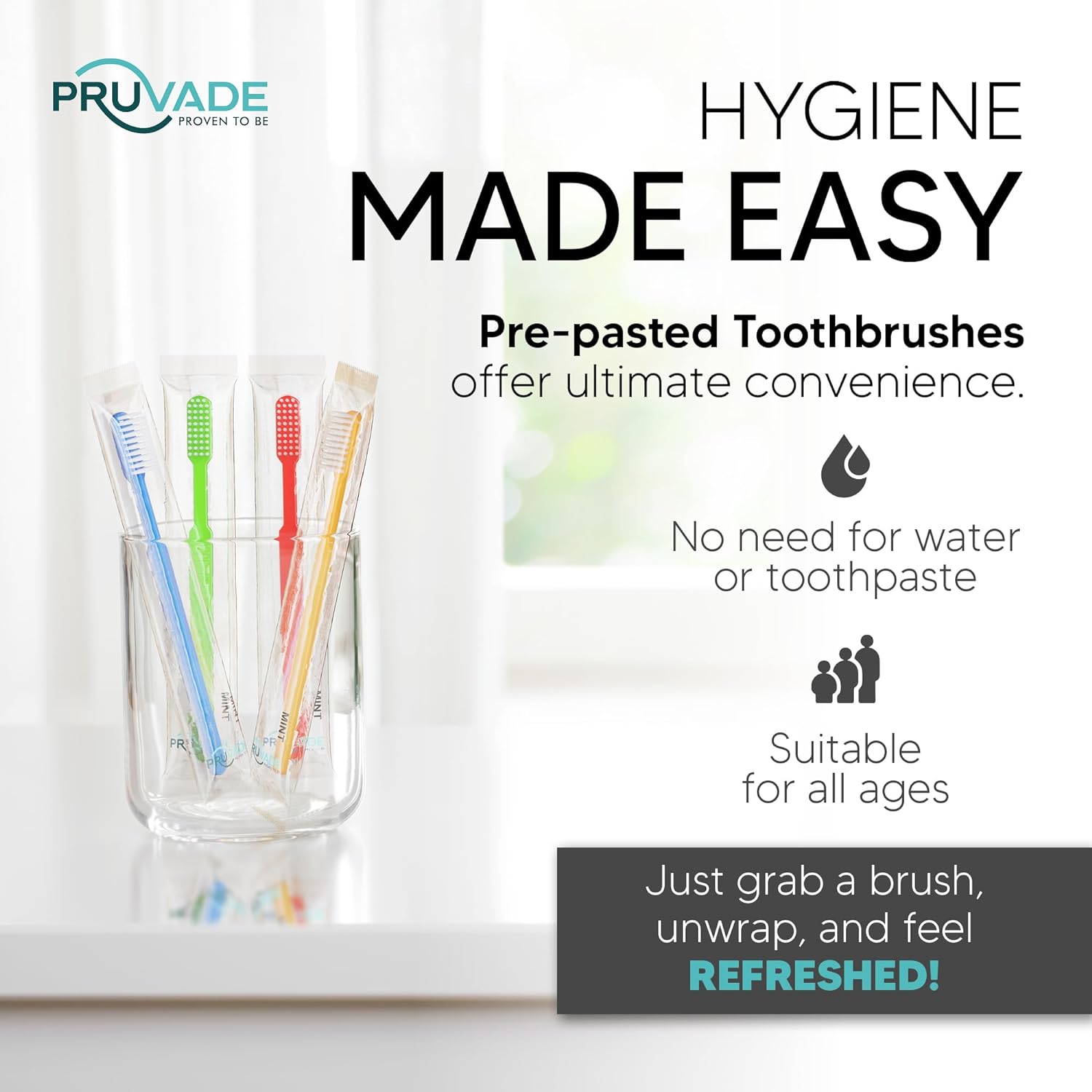 Thumbnail 5 de Pruvade Disposable Toothbrushes 144 Pack
