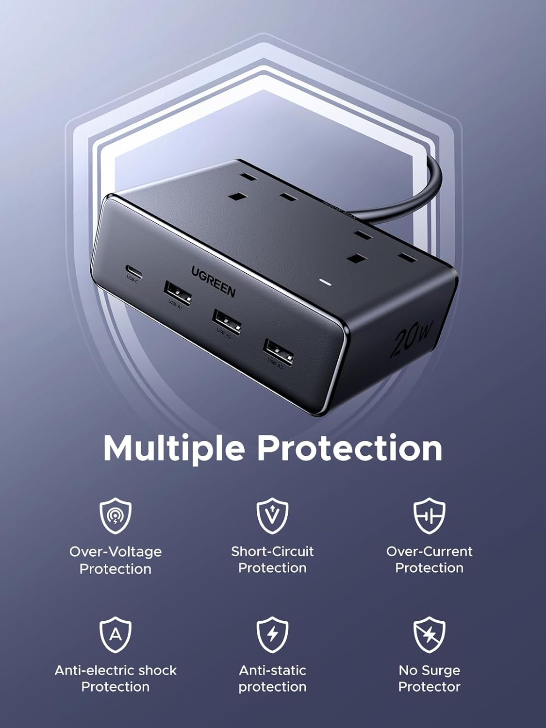 Thumbnail 6 de UGREEN Extension Lead 1.5m with 4 USB slots 🔌