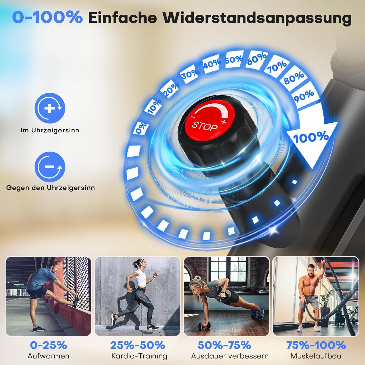 Thumbnail 2 de [UPGRADE] CHAOKE Heimtrainer Fahrrad mit App, leiser Magnetsystem-Widerstand und LCD-Display (bis 150 kg)