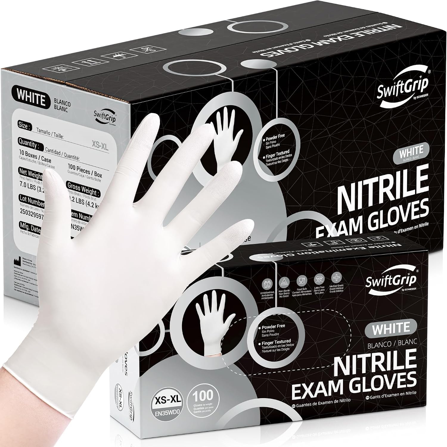 Detalle de SwiftGrip Nitrile Exam Gloves, Small