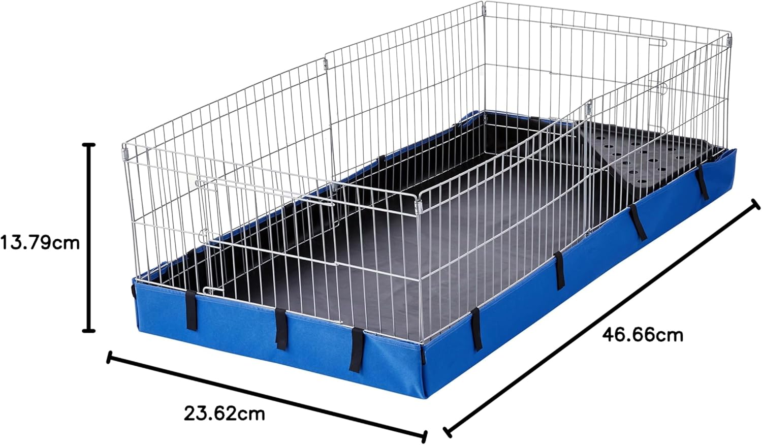 Detalle 2 de Amazon Basics Haustierkäfig Bequem mit Segeltuch-Unterteil – Blau, L 118 x B 35 x H 60 cm