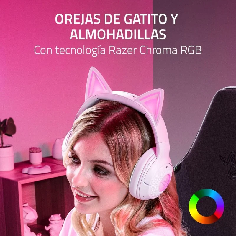 Detalle de Razer Kraken Kitty V2 BT Auriculares inalámbricos RGB