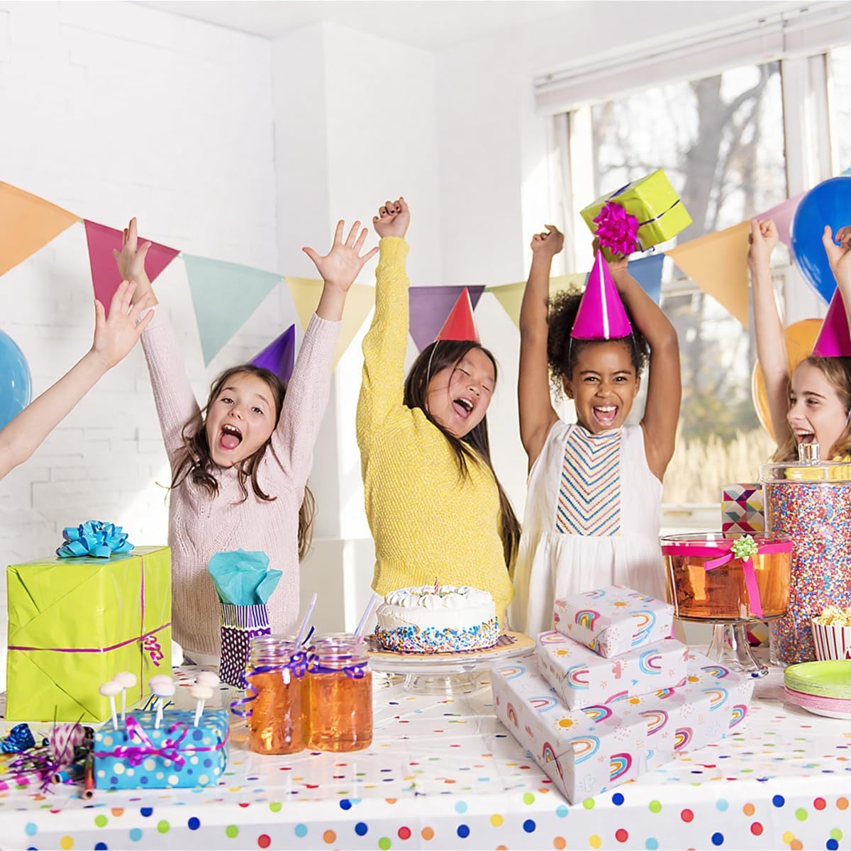 Thumbnail 6 de HJIJIAY Birthday Gift Wrapping Paper Roll (43cm x 10m) in Rainbow