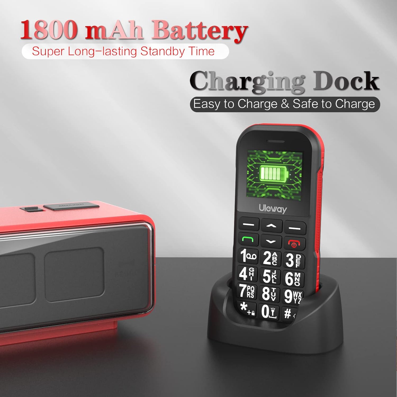 Detalle 2 de ukuu Easy-Use Big Button Phone 1800mAh