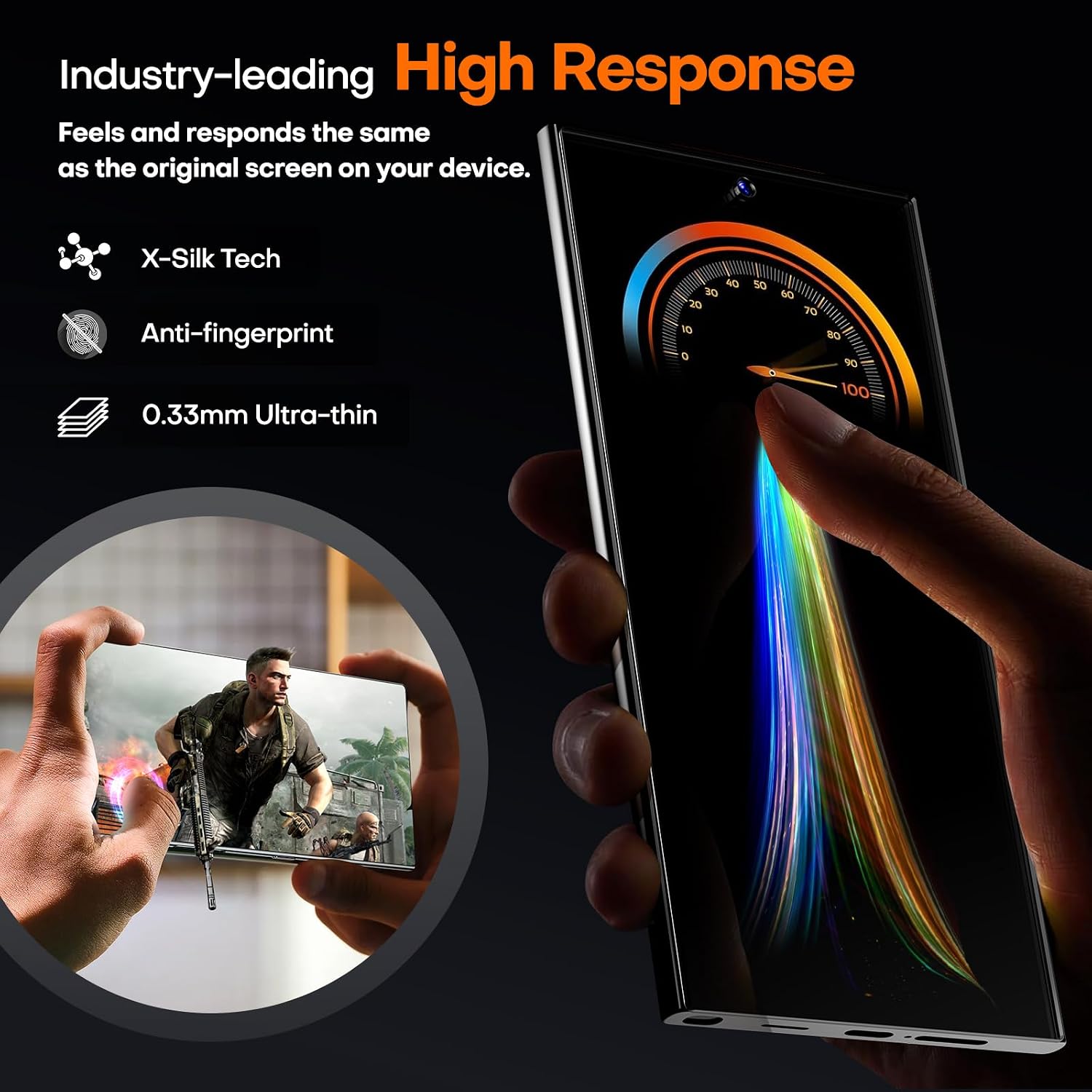 Detalle de LϟK Galaxy S25 Ultra privacy screen protector