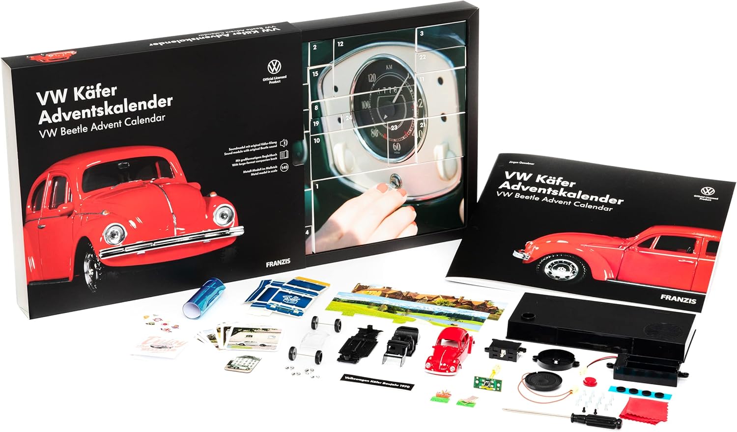 Thumbnail 3 de FRANZIS 55255 VW Käfer Adventskalender rot – Diorama mit Soundmodul, 1:43