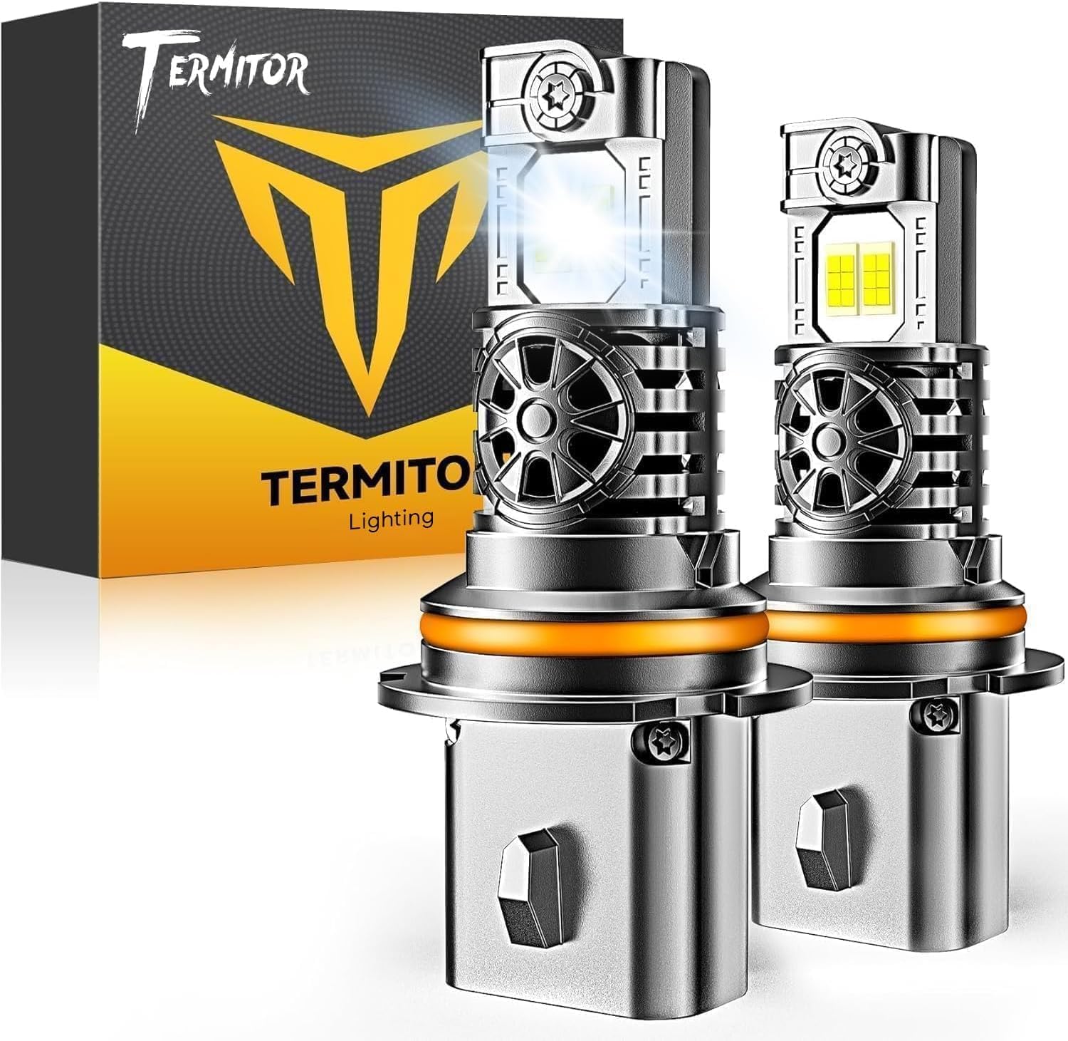 Detalle de Termitor Upgraded 9007/HB5 High/Low Beam Fog Light Bulbs (Pack of 2) — 6500K Cool White, Cooling Fan