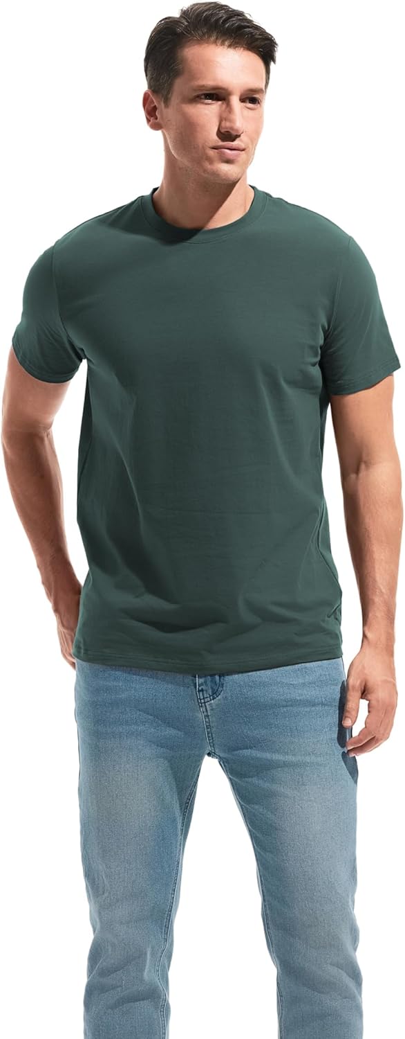 Thumbnail 2 de VEIISAR Herren Baumwoll-T-Shirt (190 g/m²) mit Rundhals – mitteldickes Basic mit Elasthan-Anteil
