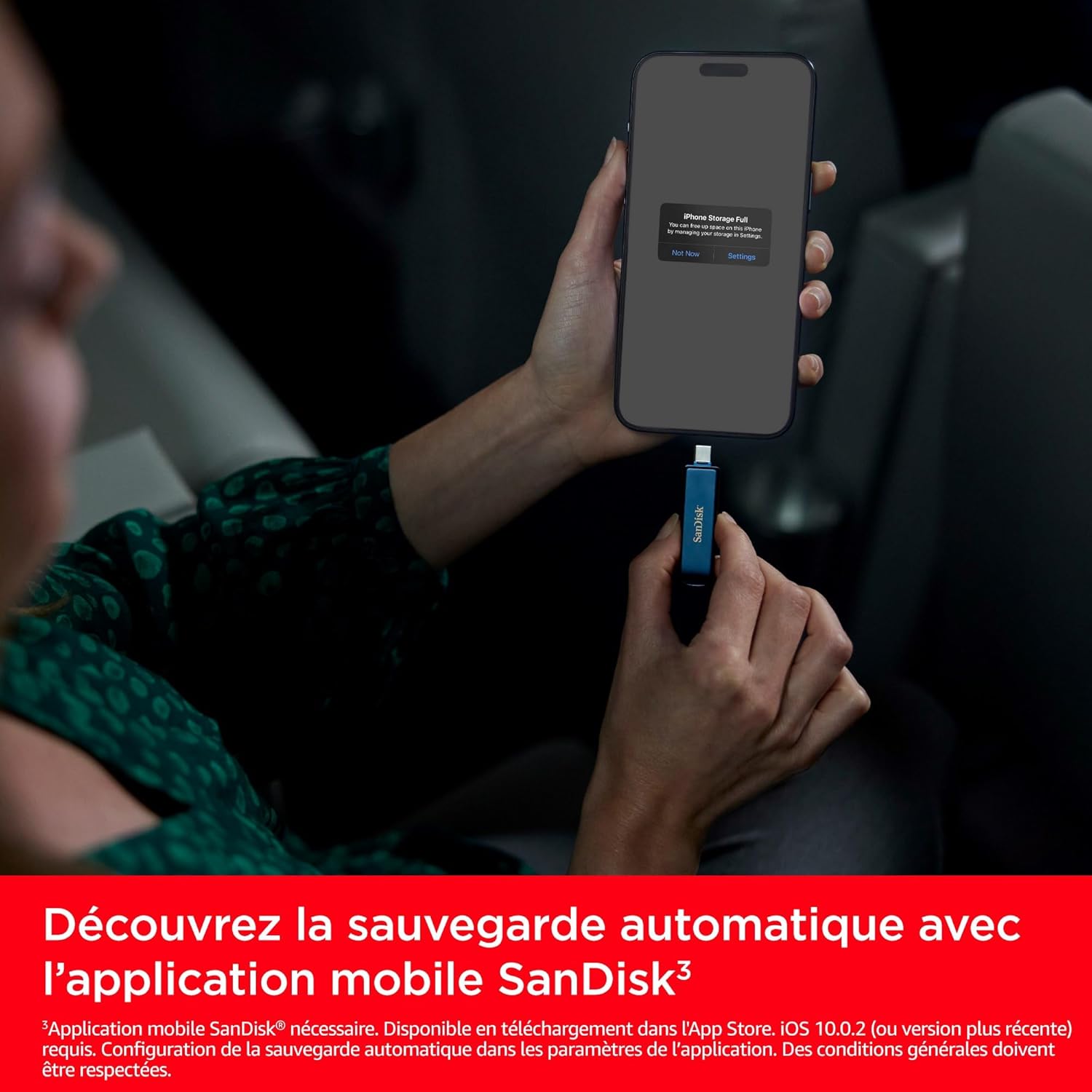 Thumbnail 2 de SanDisk Phone Drive 64 Go (Lightning & USB-C) bleu ciel métallique : clé USB 2-en-1 pour iPhone/iPad, Mac et PC