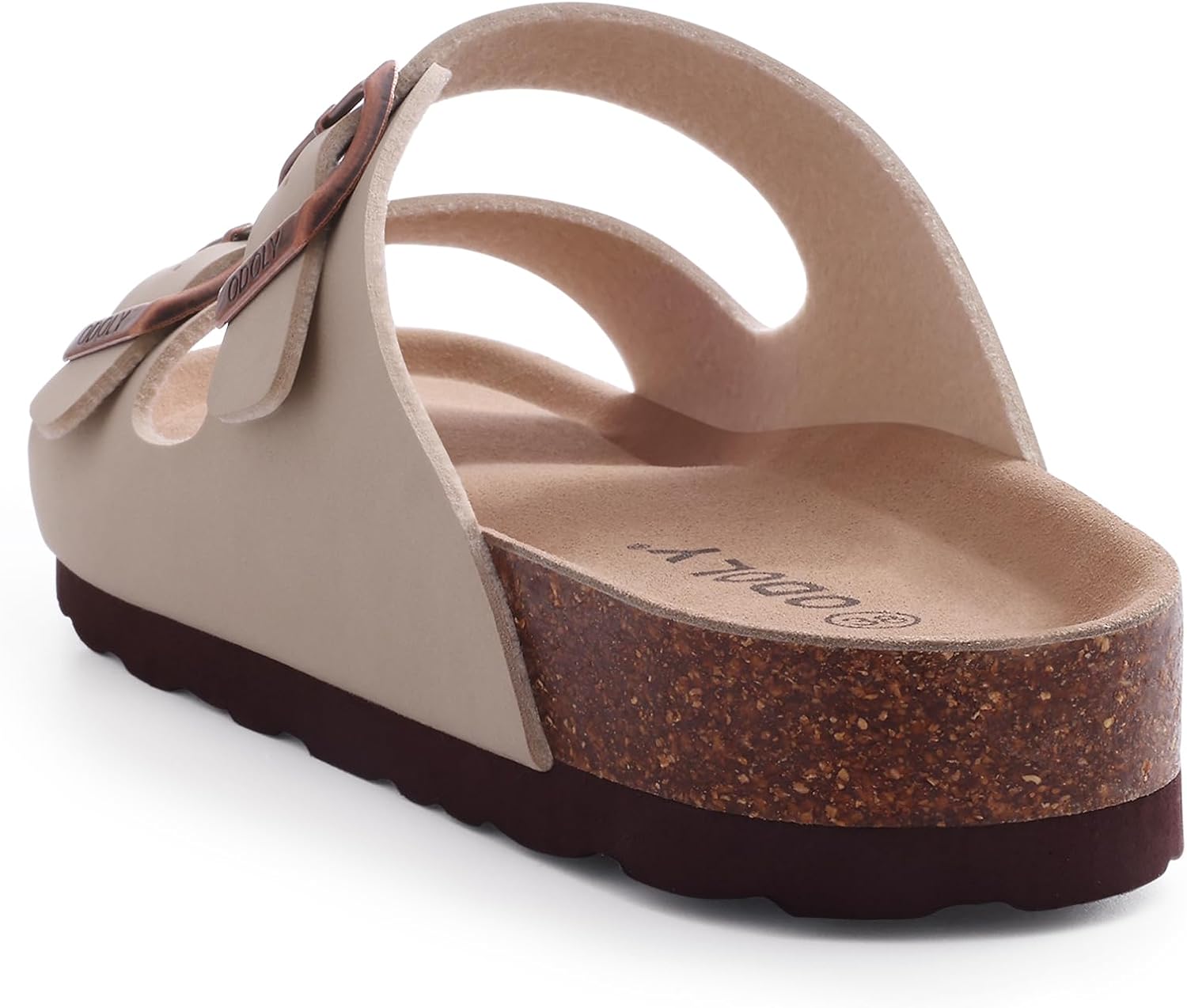Detalle de Comwarm Damen Kork Fußbett Pantoletten Sandalen – Bequemer Sommerkomfort mit verstellbarer Schnalle