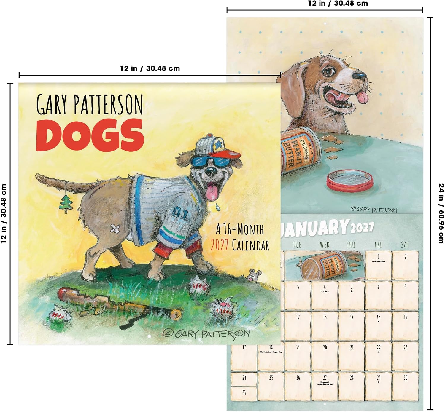 Thumbnail 6 de Gary Patterson 2027 Dogs Wall Calendar, 16-Month Layout, 12" x 12