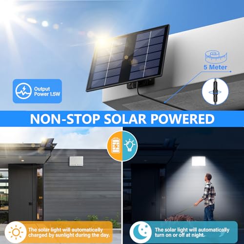 Thumbnail 1 de Lampada Solare da Esterno Realky: Faretto LED con Motion Sensor, 113 LED, 5 m di cavo, 2 Pezzi