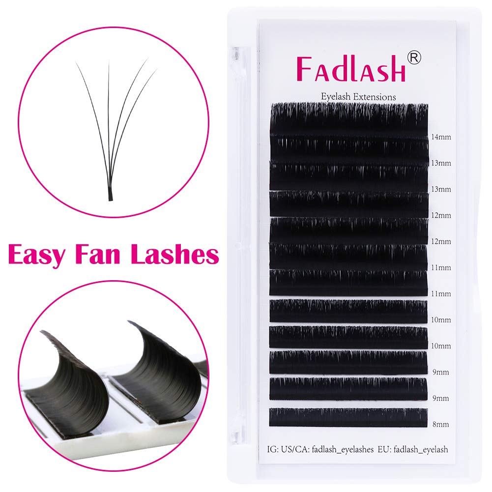 Thumbnail 2 de Selbstfächernde Volumen Easy Fan Lashes für Wimpernverlängerung (12 Reihen, 0,07 mm, CC Mix 8–14) – 12er-Pack