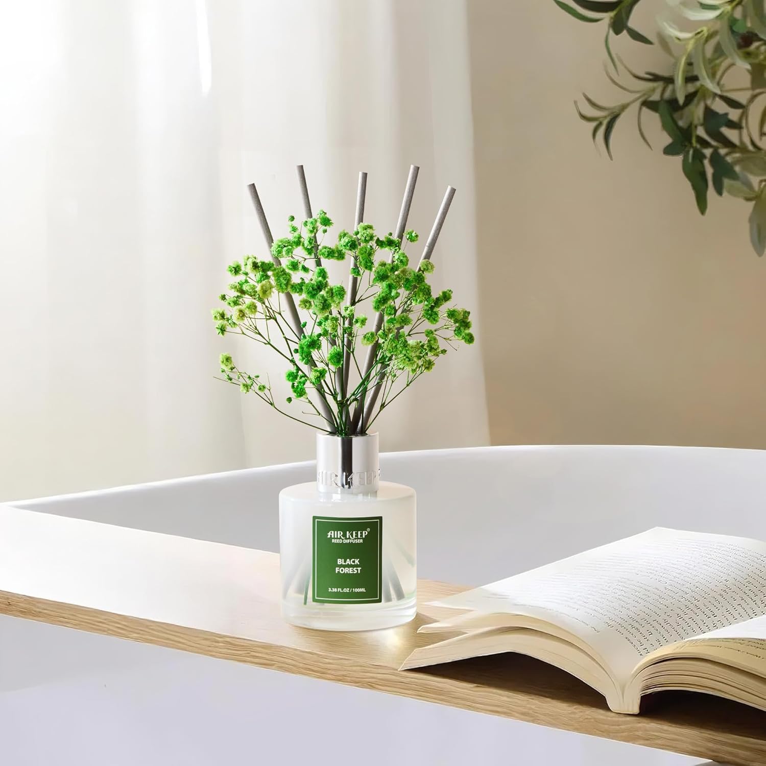 Detalle de Airkeep Diffuseur de Parfum Black Forest – 100 ml avec 8 bâtonnets