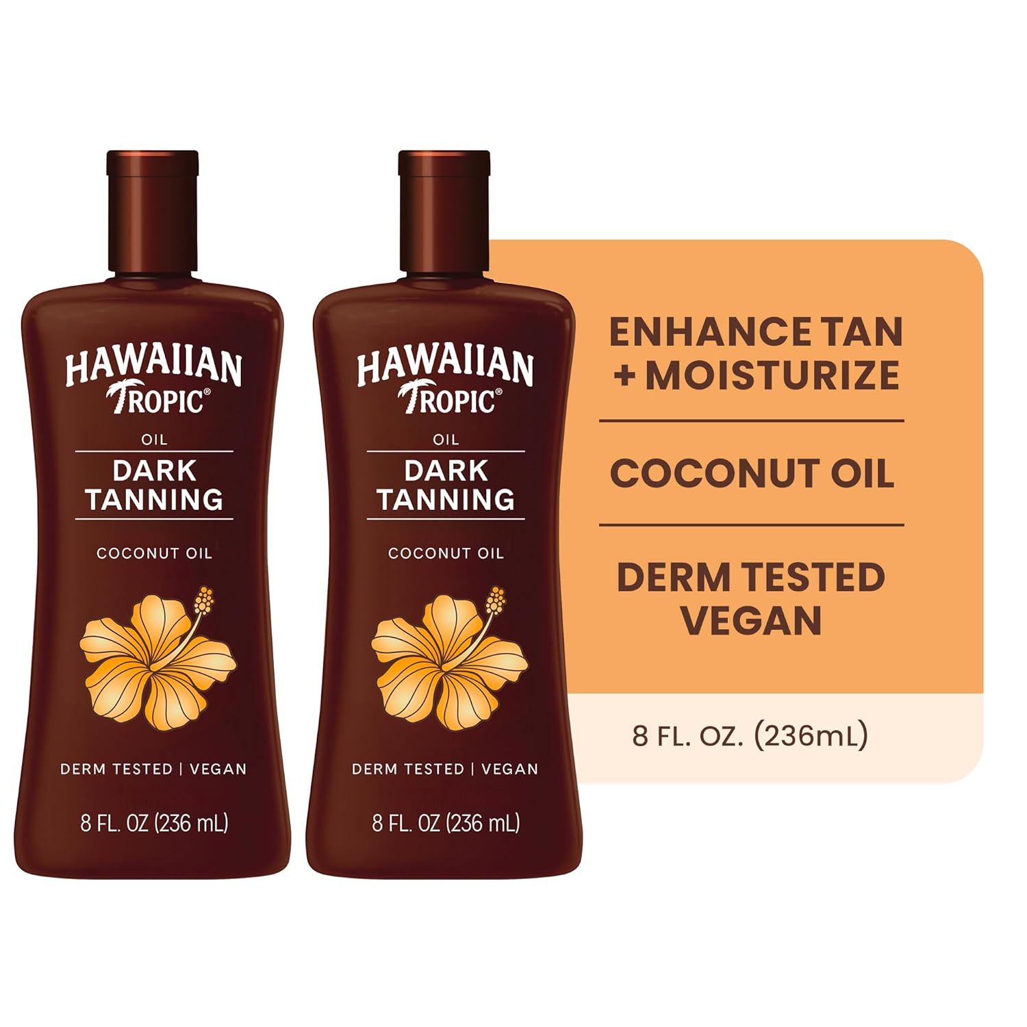 Thumbnail 1 de Hawaiian Tropic Dark Tanning Oil, 8 Fl Oz Twin Pack