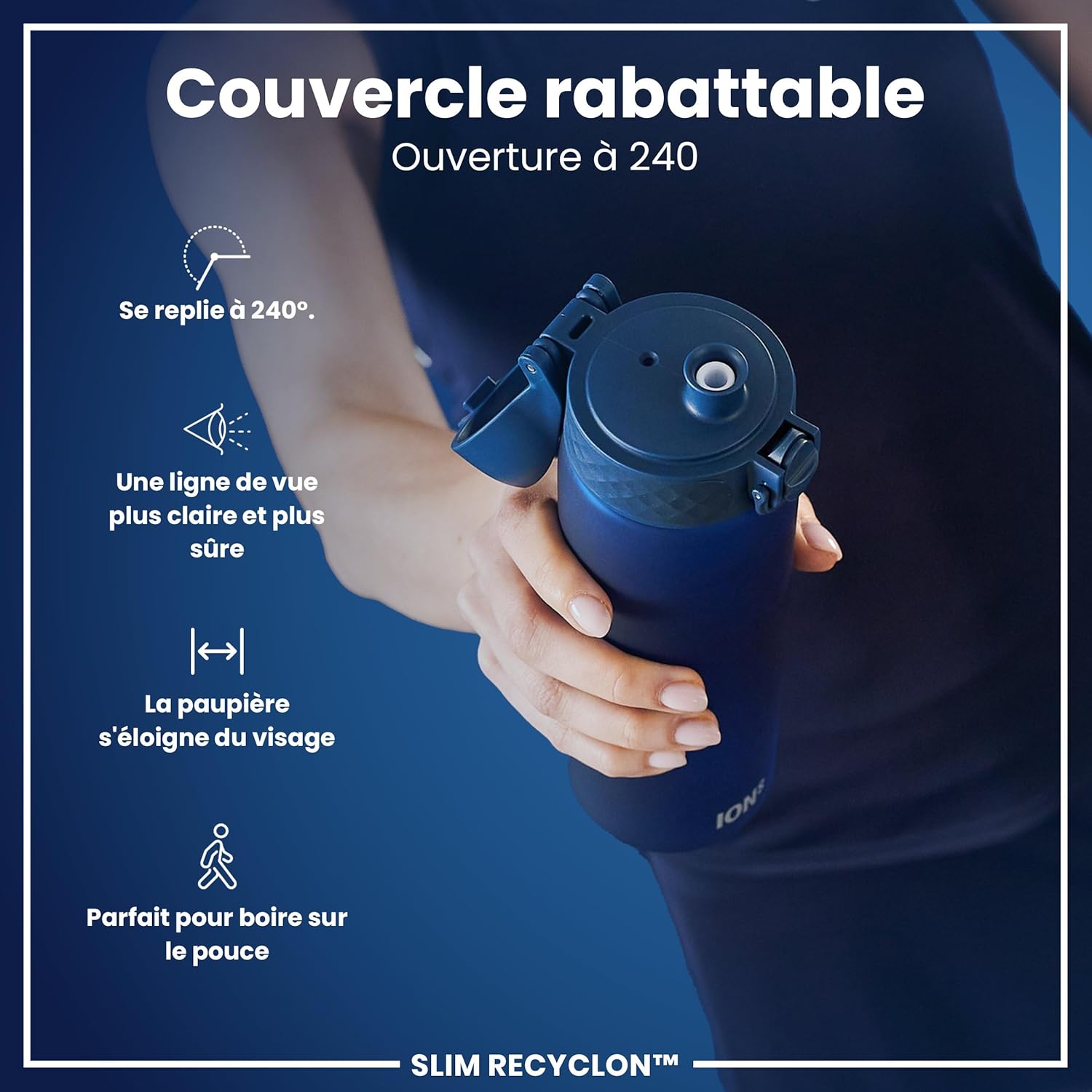Detalle de Ion8 Gourde Paille 500 ml – Étanche, facile à ouvrir et lavable au lave-vaisselle