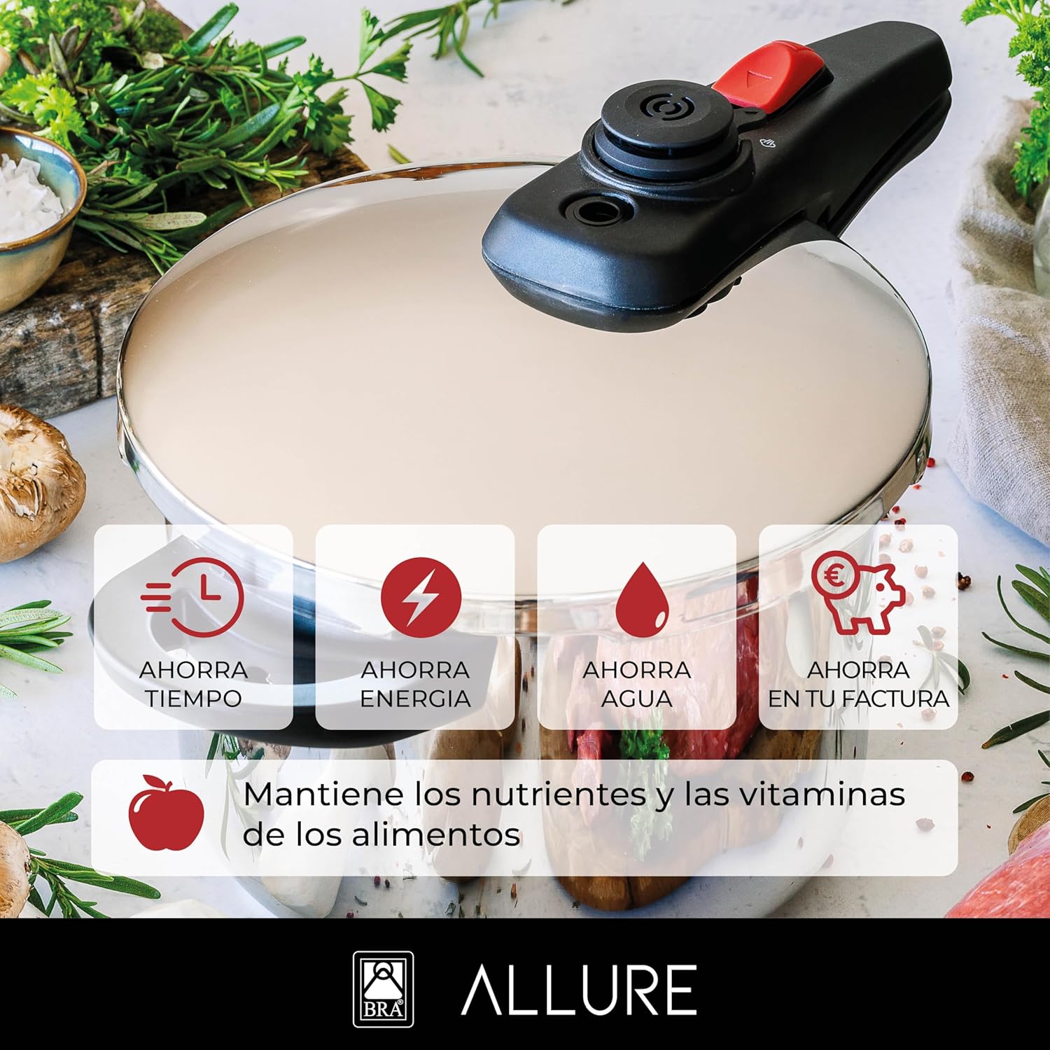 Thumbnail 3 de BRA A185805 Allure Set de ollas a presión rápida 🍲