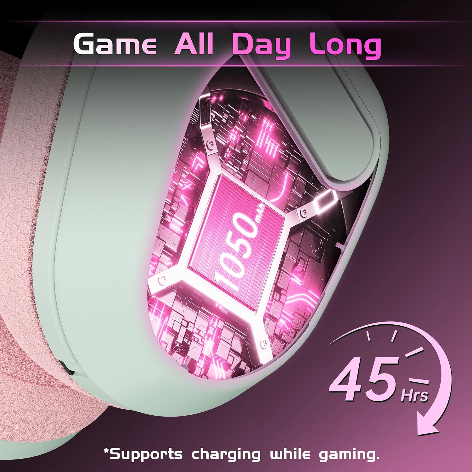 Detalle 1 de Gvyugke 560 Wireless Gaming Headset, 50mm Drivers, Bluetooth 5.3