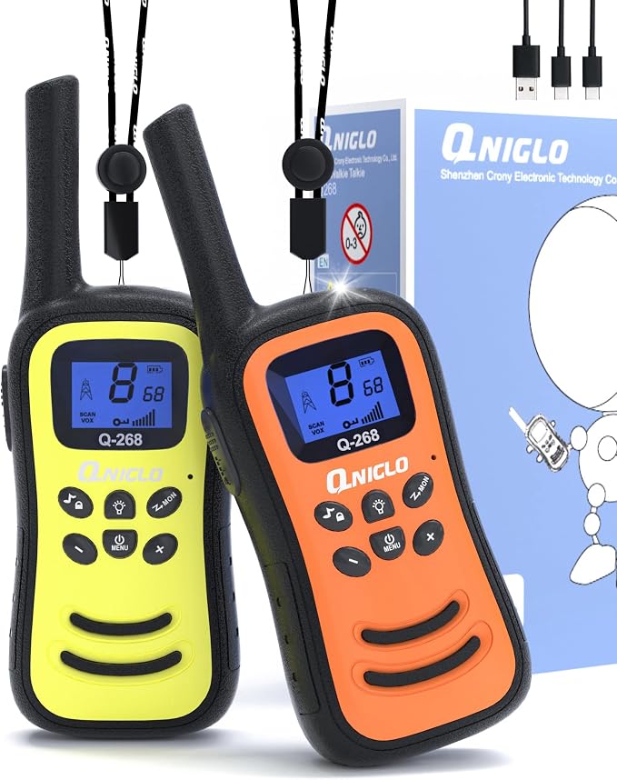 QNIGLO Walkie Talkie Recargable con Alcance y VOX 📡