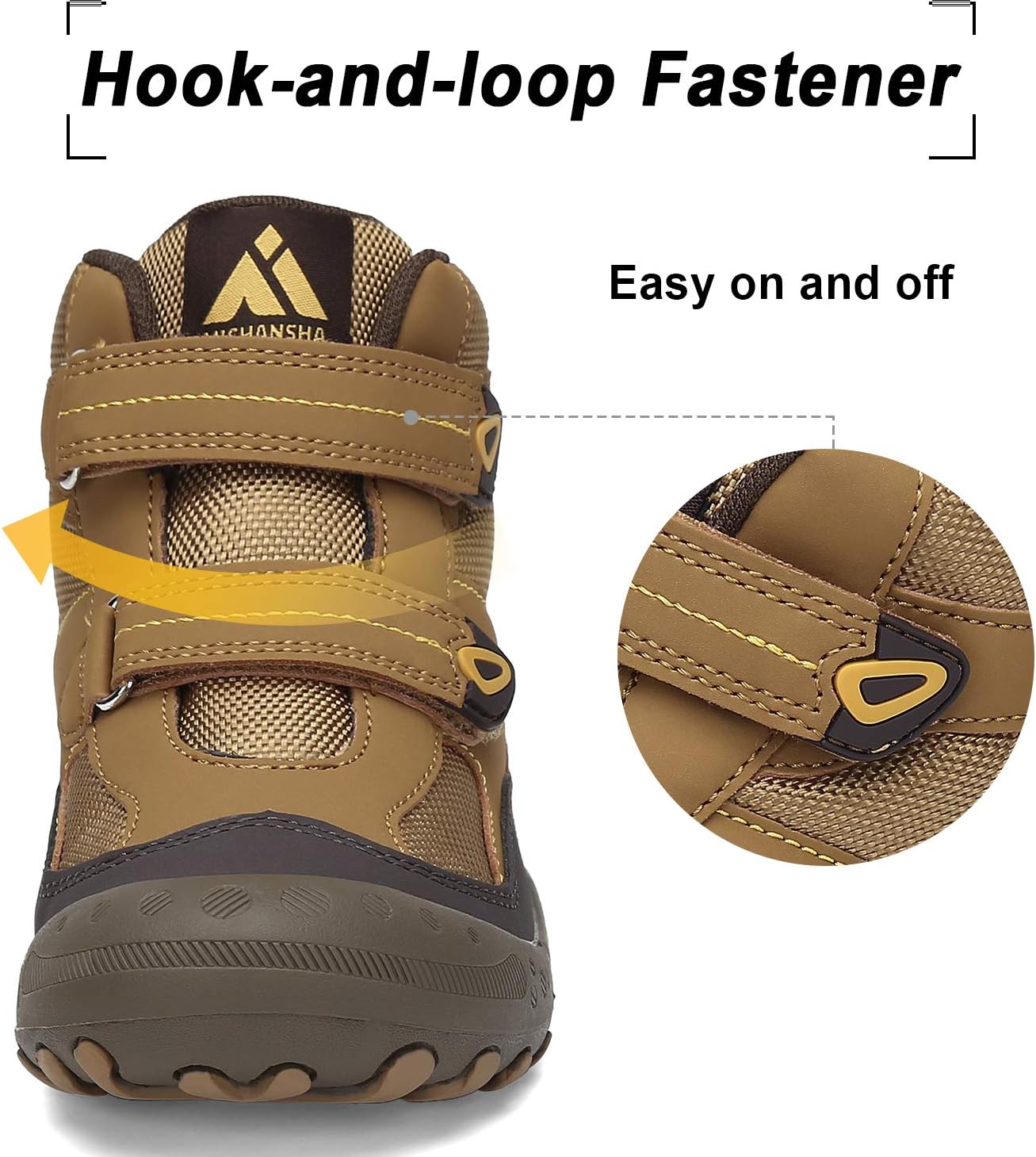 Detalle de Mishansha Kids Hiking Boots: Water-Resistant, Anti-Collision Toddler Footwear
