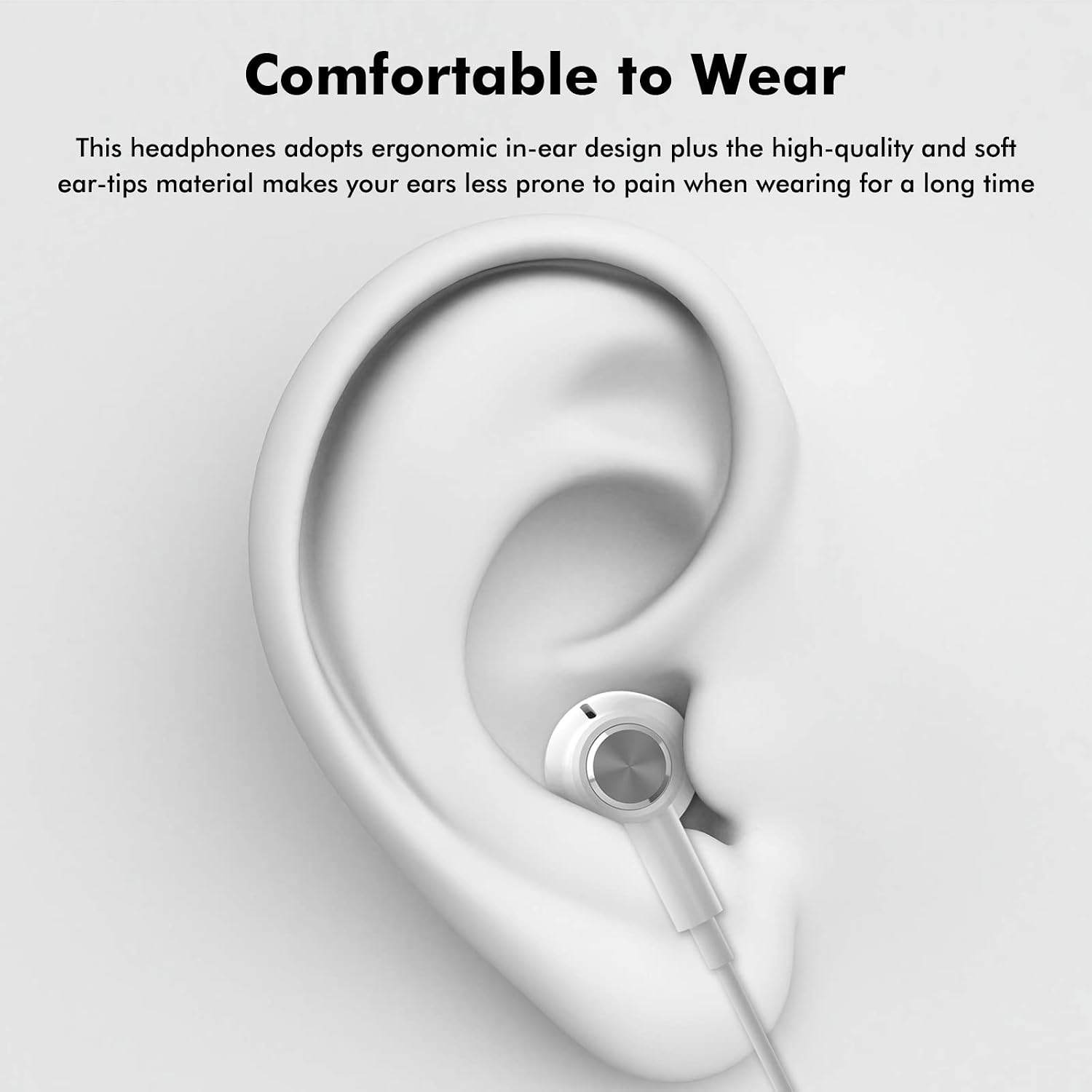 Detalle de USB-C Headphones with Mic and Volume Control (HiFi Stereo, Magnetic In-Ear) for iPhone & Android