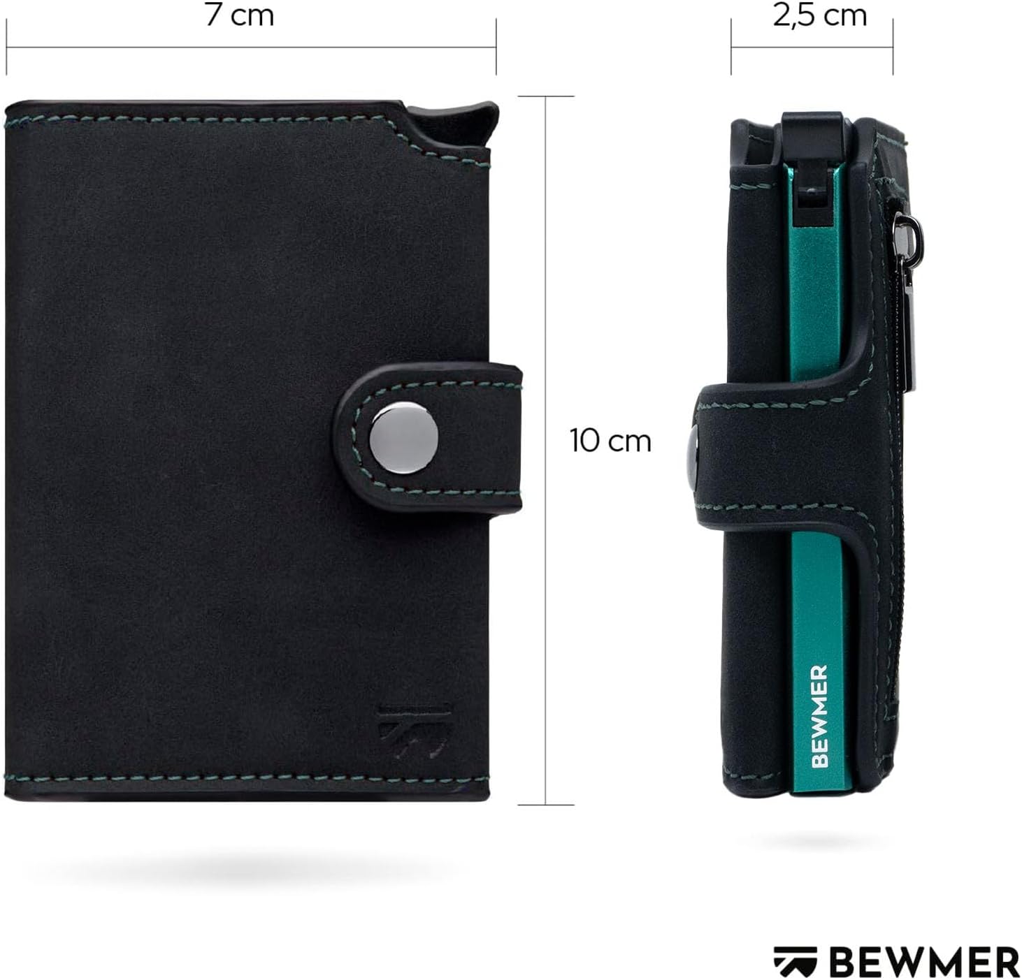 Thumbnail 4 de BEWMER v2 Shielded Slim Wallet mit Münzfach – RFID-Schutz, Kartenetui & Münzfach