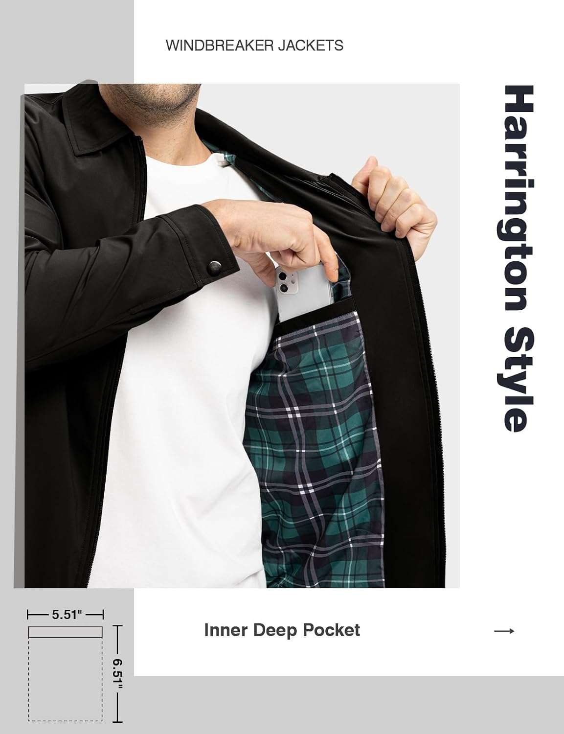 Thumbnail 4 de Mens windbreaker jacket full zip