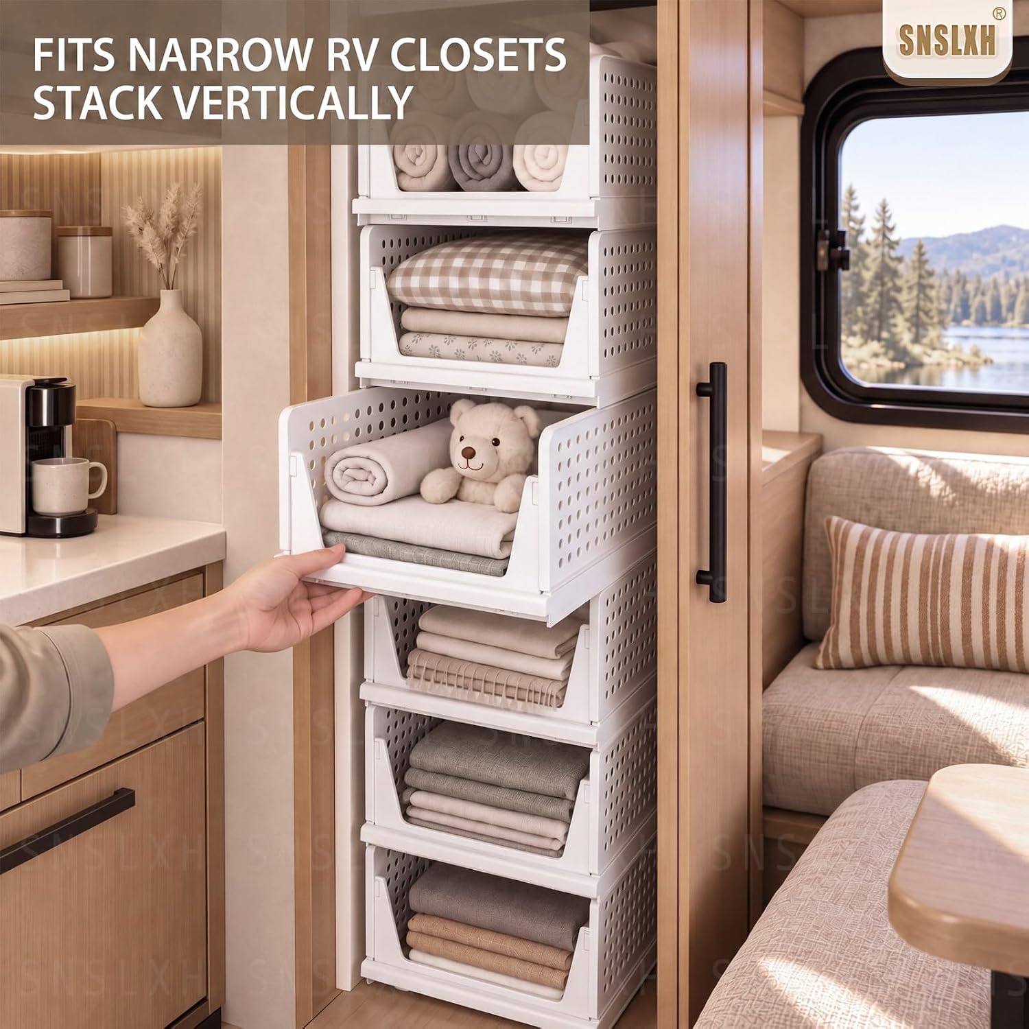 Thumbnail 6 de Stackable Closet Storage Bins, 16.73-Inch